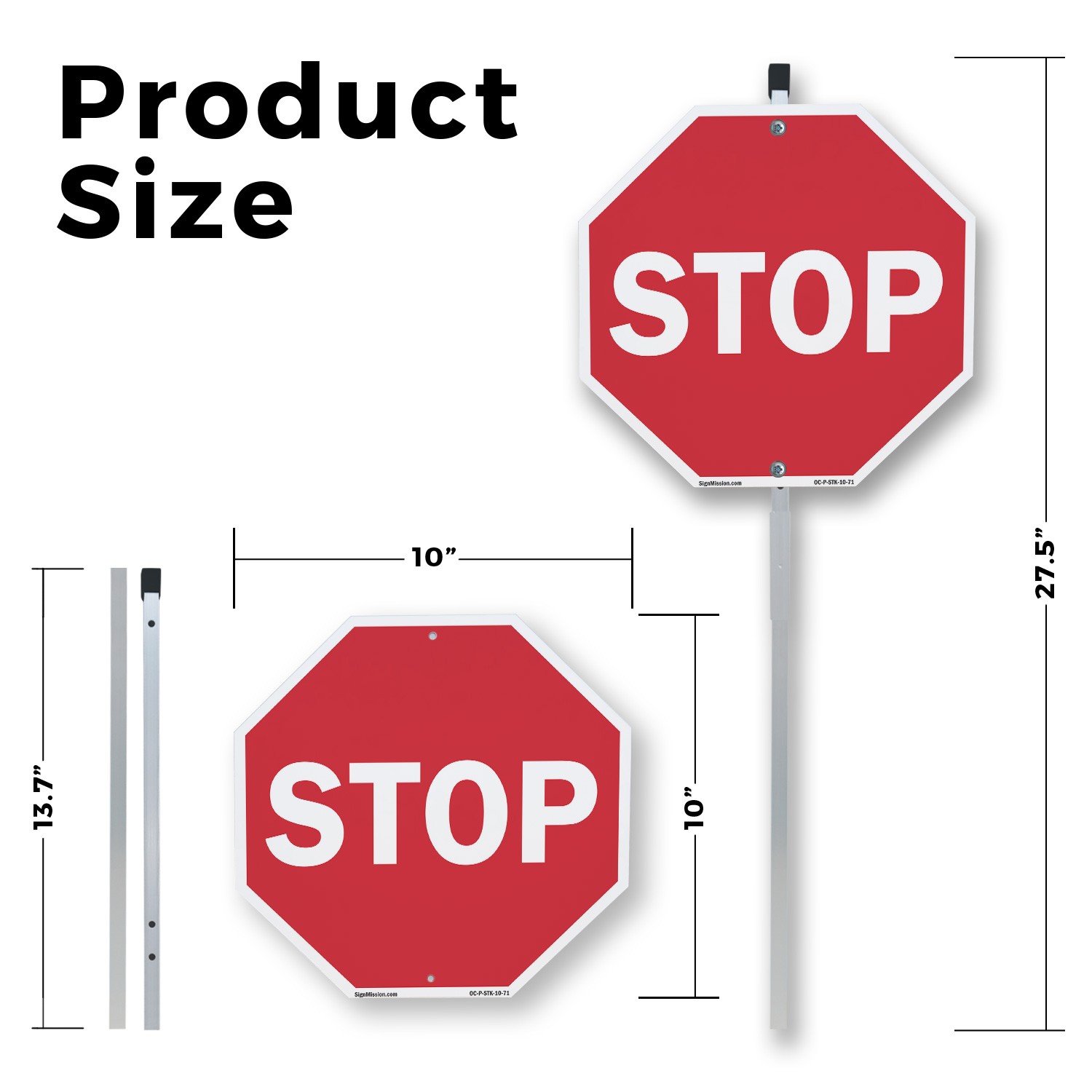 Stop Octagon Sign With Stake Weather Resistant UV Protected for Workplace