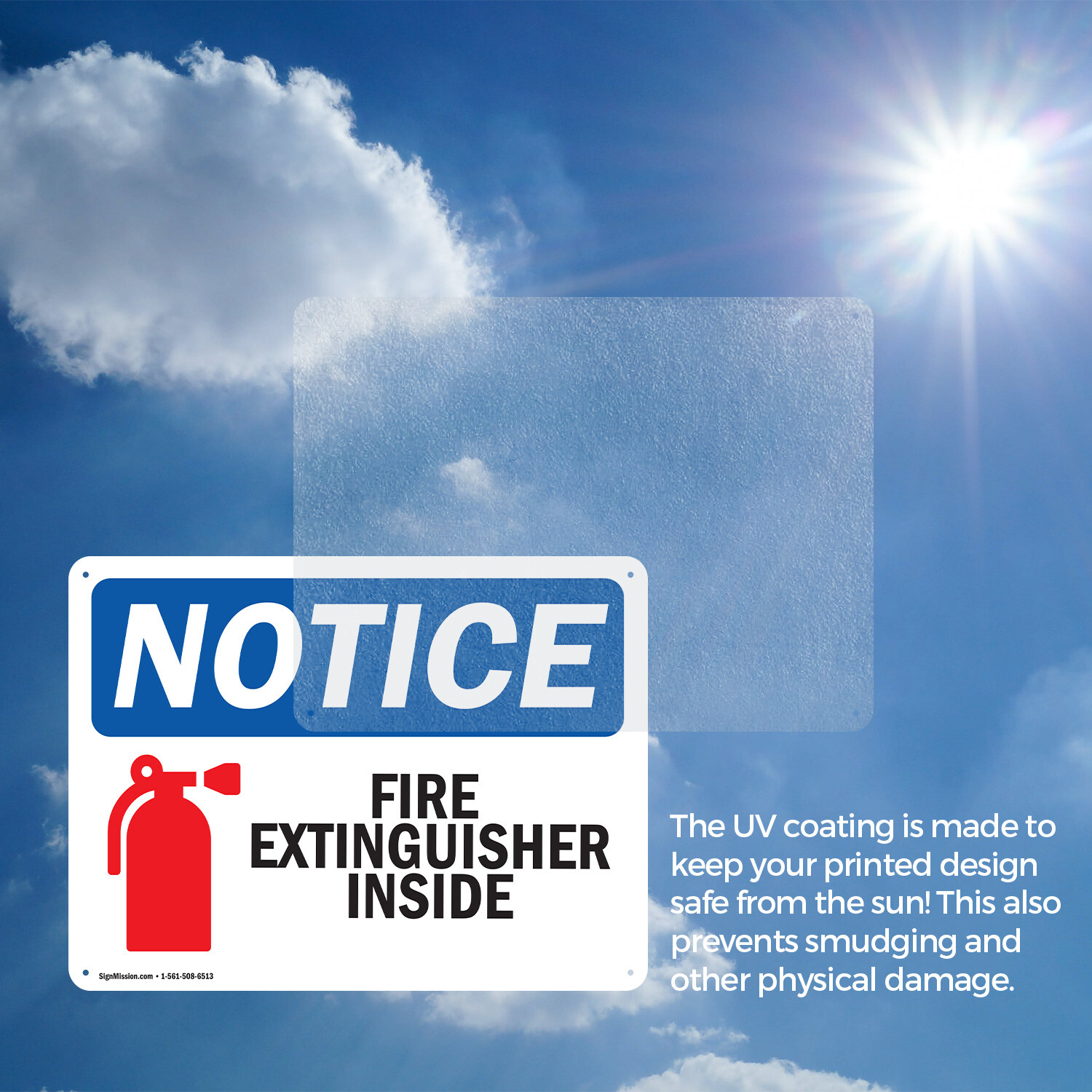 (2 Pack) Fire Extinguisher Inside OSHA Notice Sign Decal Metal Plastic