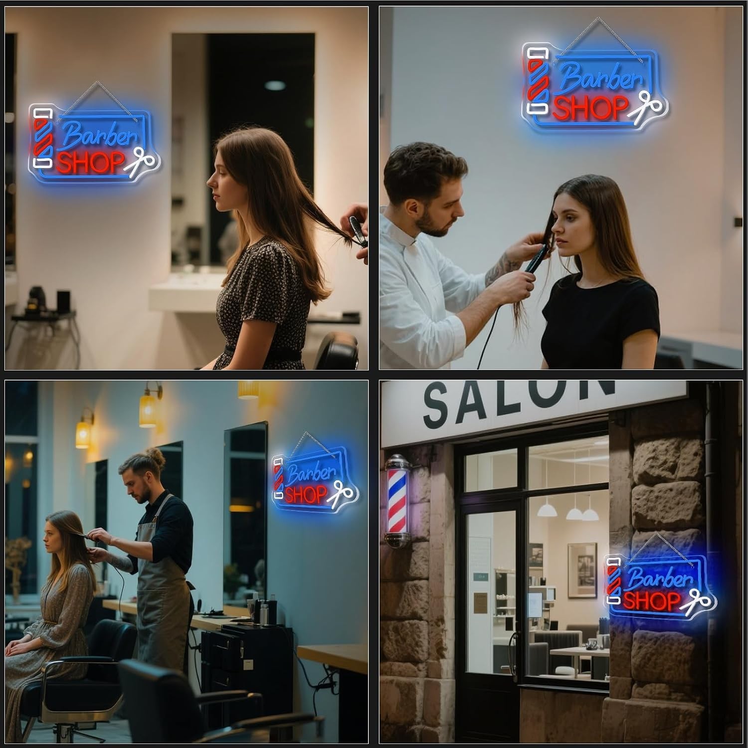 Barber Shop Neon Sign Barber Pole Led Signs for Wall Decor Salon Station Neon…