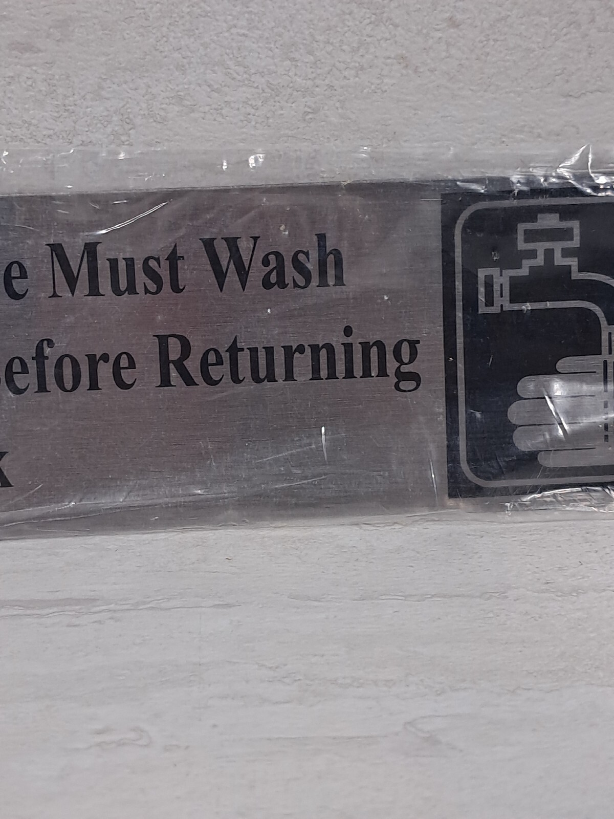 Employee Must Wash Hands Before Returning To Work Signs Stainless Steel NEW