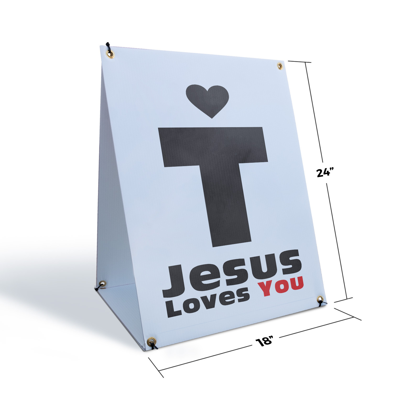 Jesus Loves You A-Frame Sidewalk Sign Christian Faith Inspiration Eye Catching