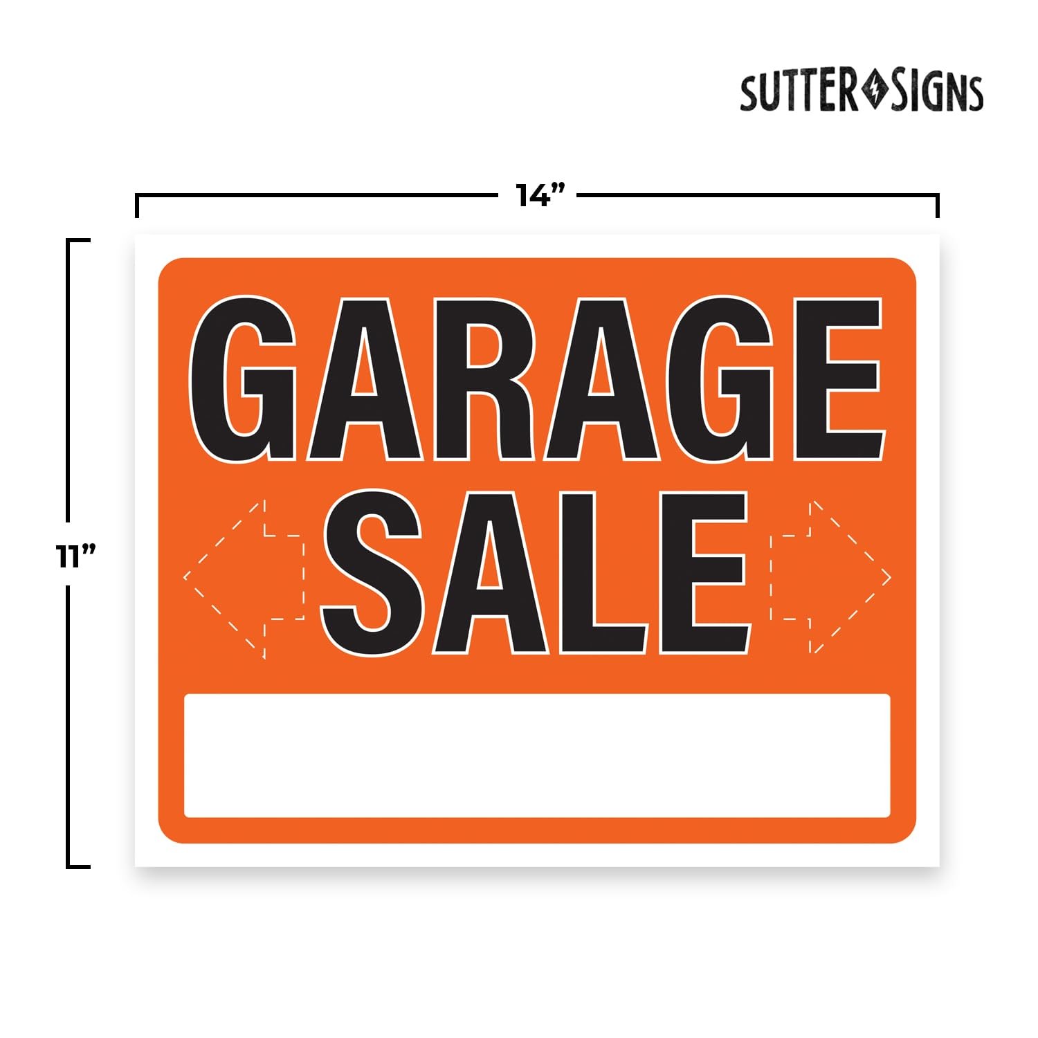 4pk Garage Sale Signs | Large Weatherproof Plastic Signs with Fill In Arrows …