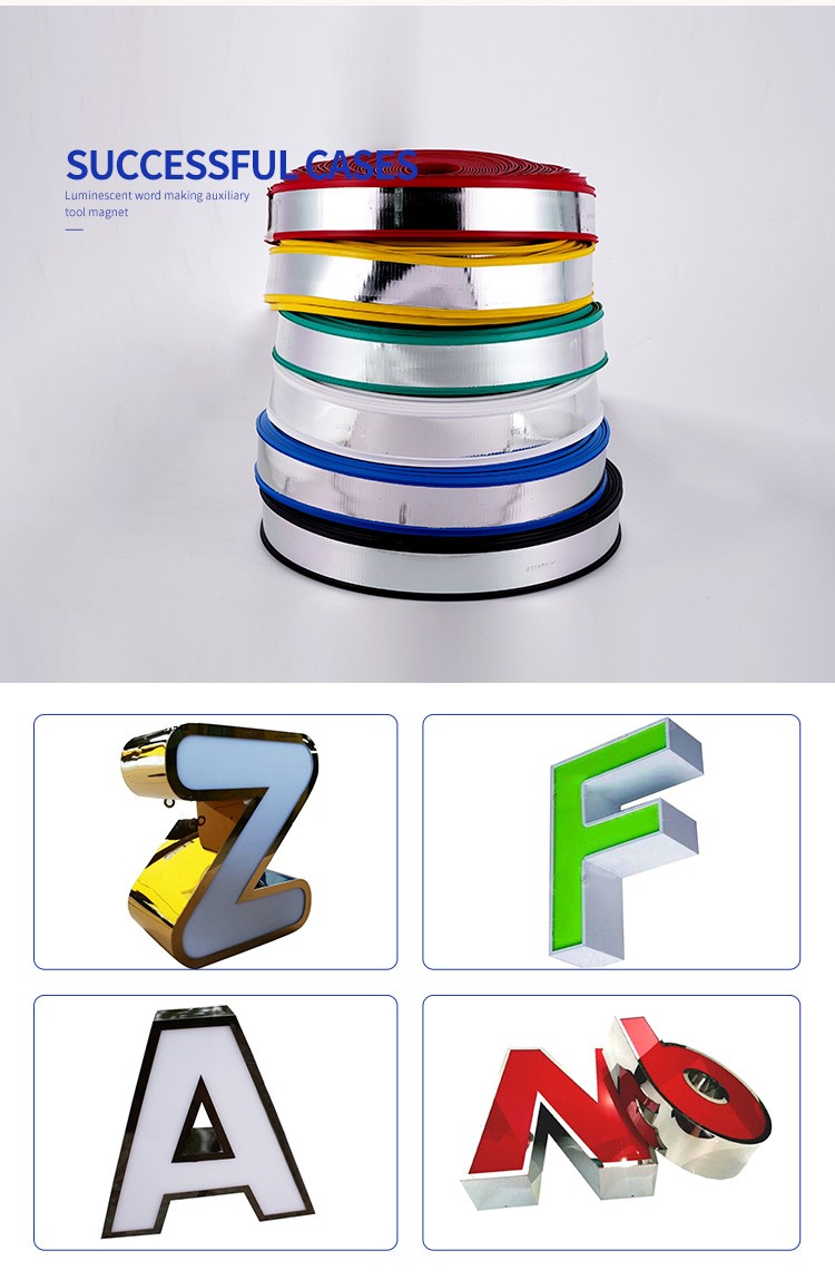 8cm 100ft / roll Aluminum Composite Edge Strip for Luminescent AD Sign Letters
