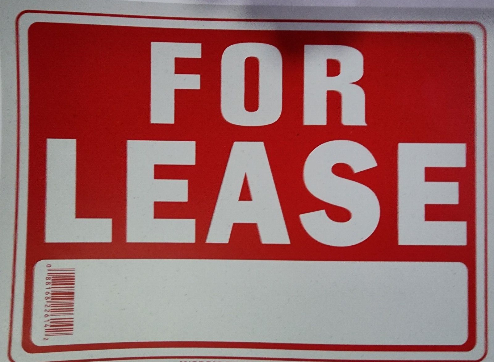 For Lease Sign 8 x 12 Inch – 2 Count, White and Red