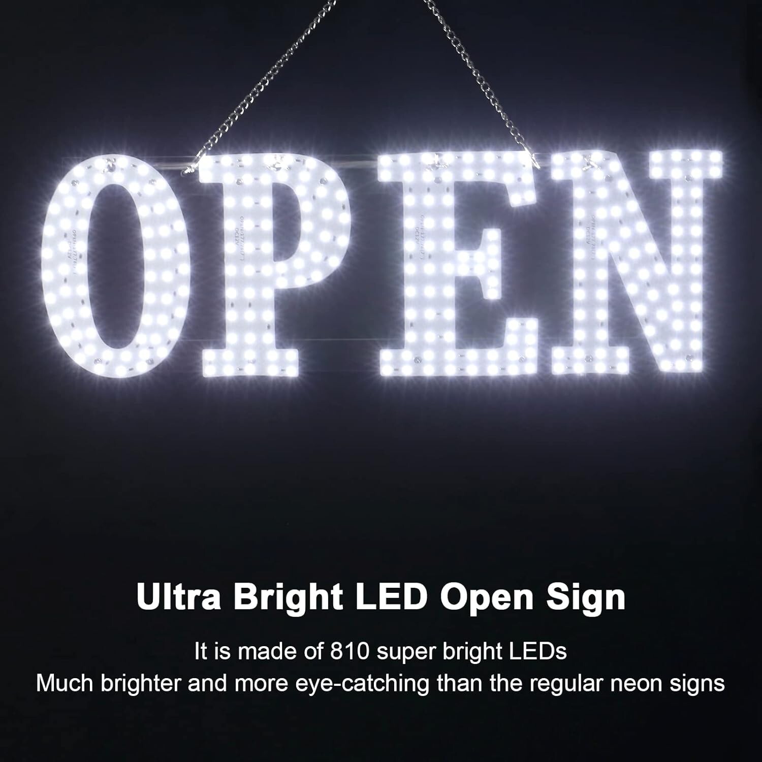 Ultra Bright 40&Prime;x14&Prime; Large LED Open Sign for Business with Hanging Installation