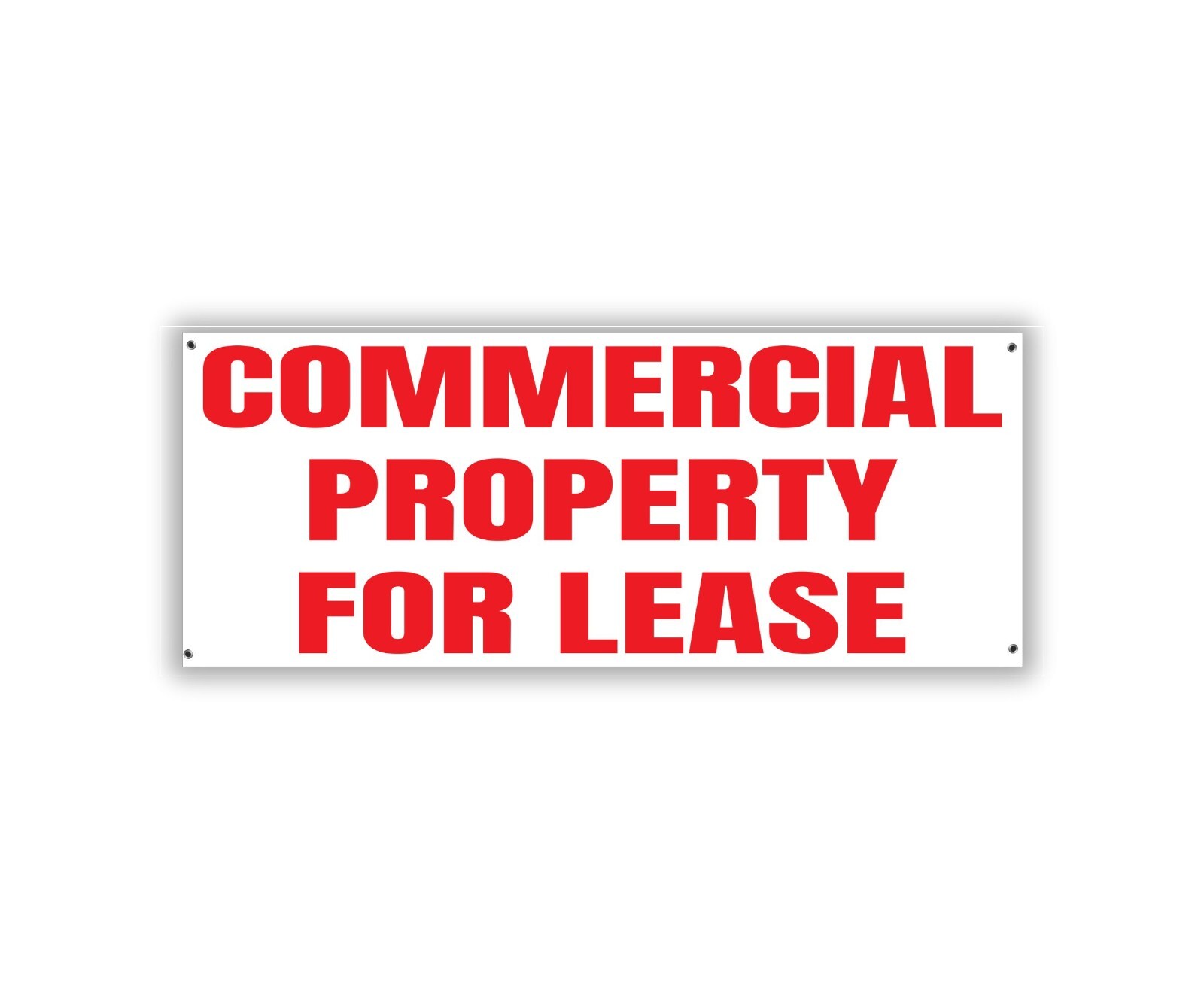Commercial Property For Lease Banner Sign, Large Red and White Banner 48&Prime; x 20&Prime;