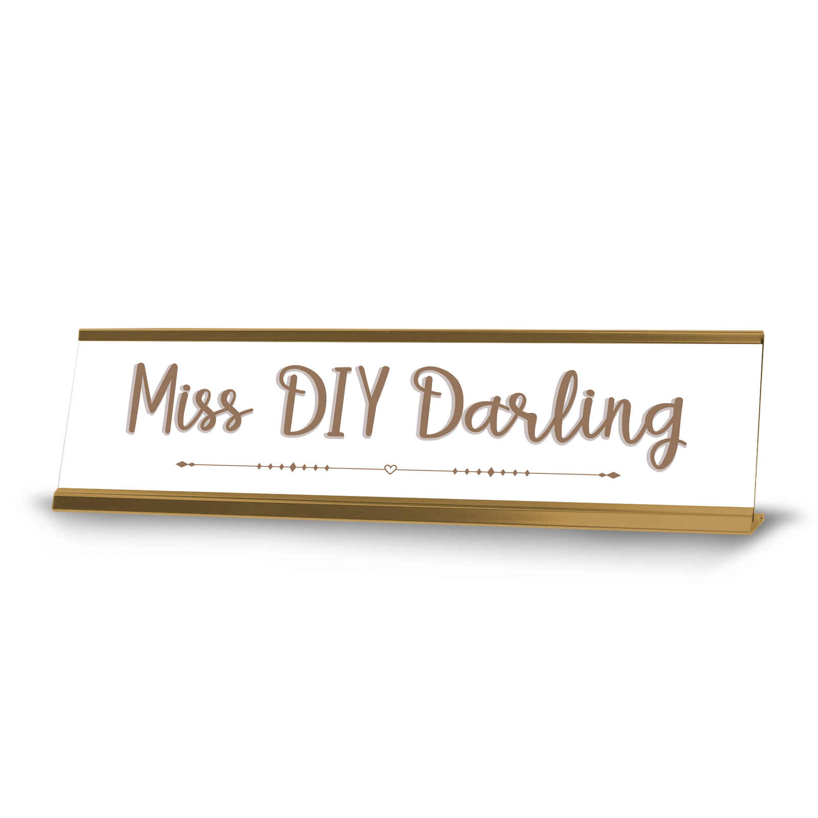 Miss DIY Darling Gold Frame Desk Sign (2×8&Prime;)