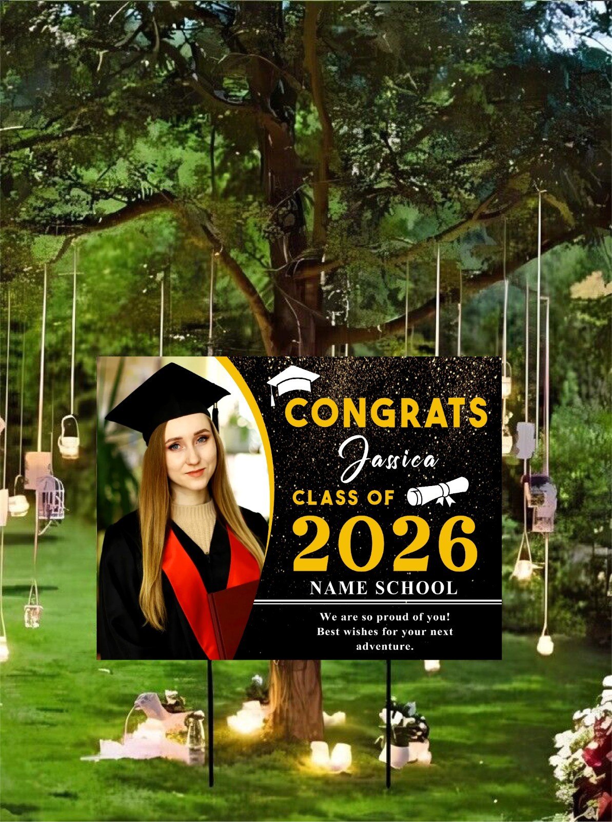 Personalized 2025 Graduation Decorations-Congrats Grad Yard Sign Decoration