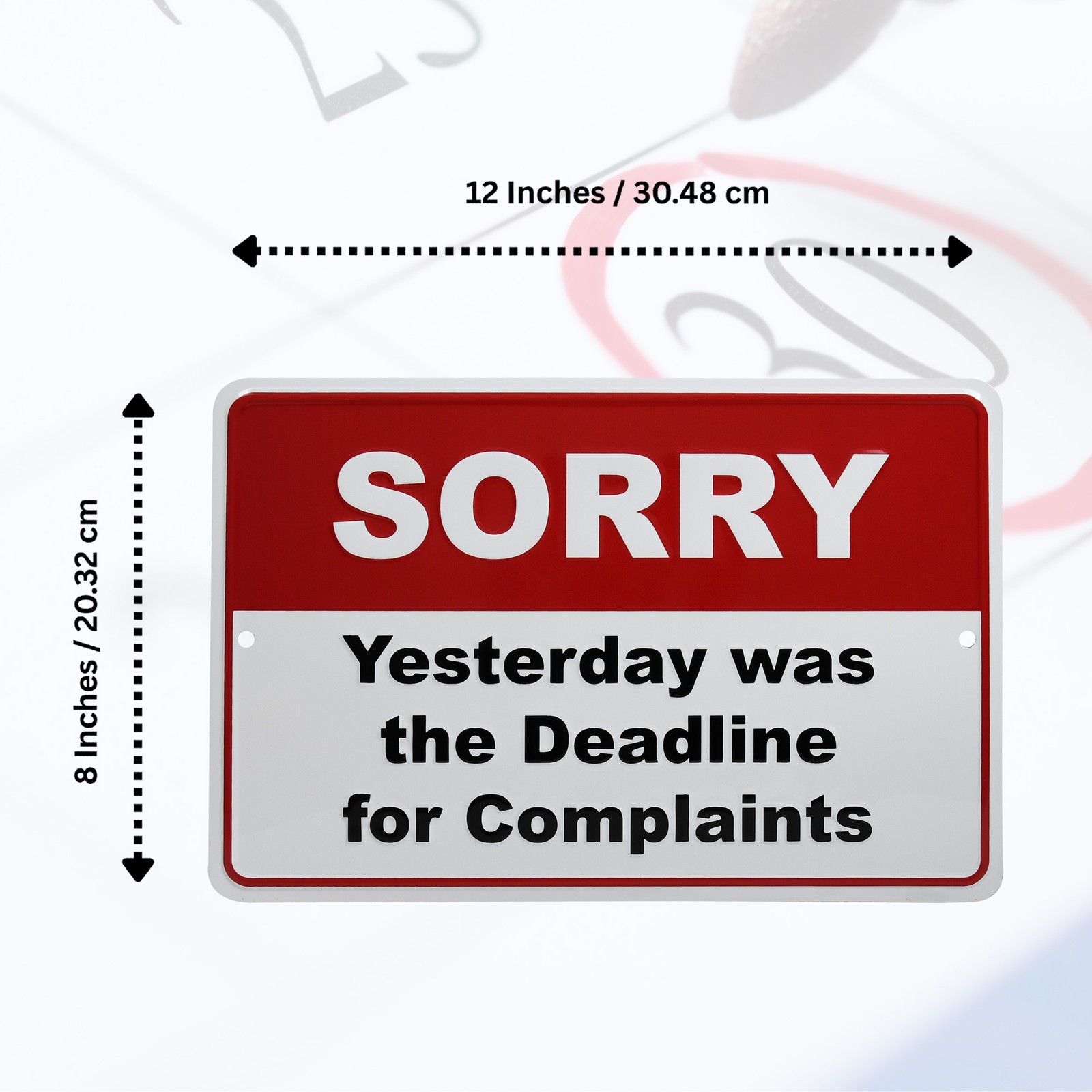 Metal Complaints Deadline Funny Sign Cubicle Wall Decor Office Desk Accessories