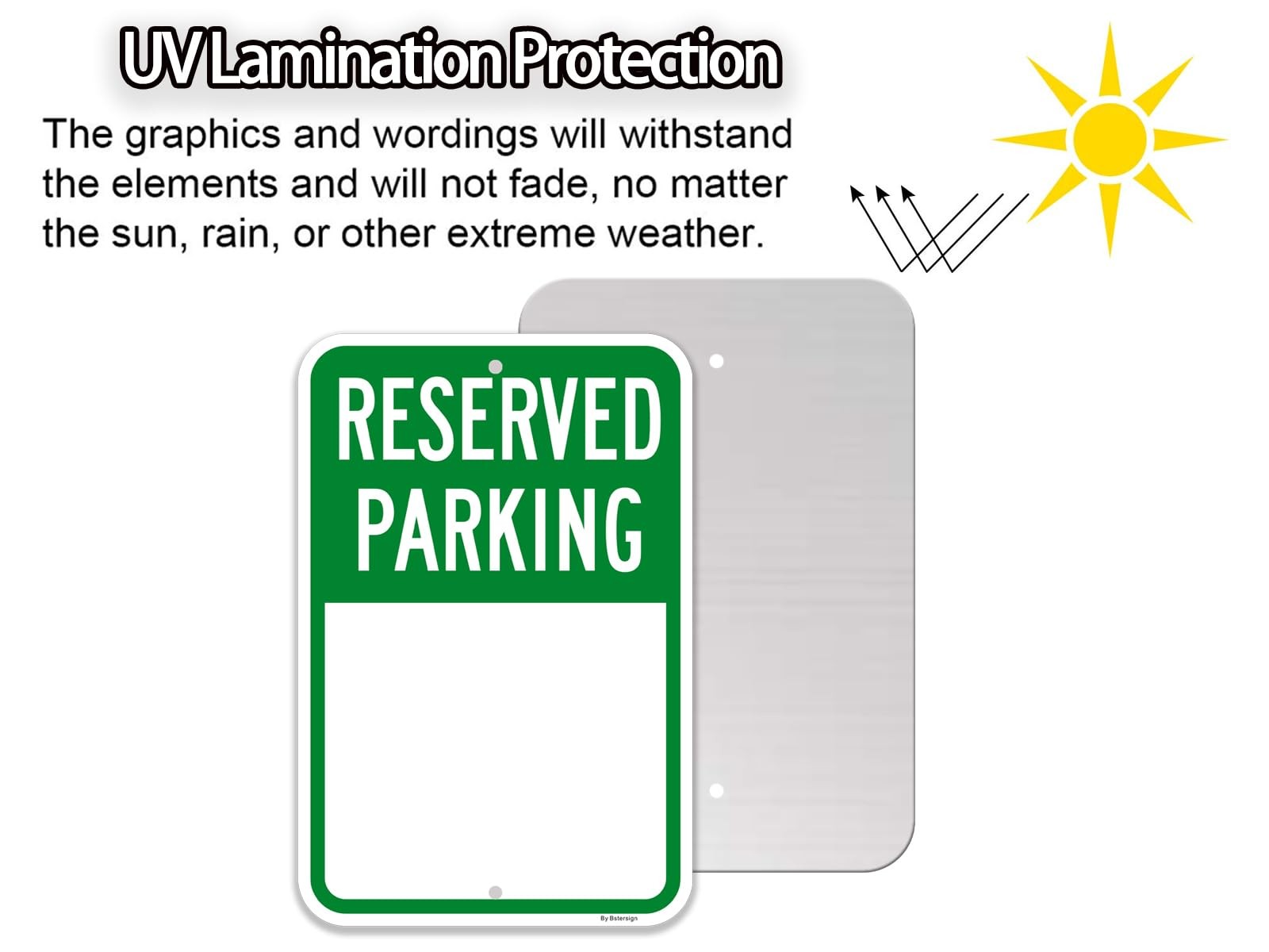 2 Pack 12×18 inch Blank Reserved Parking Sign Write-On Reflective Aluminum