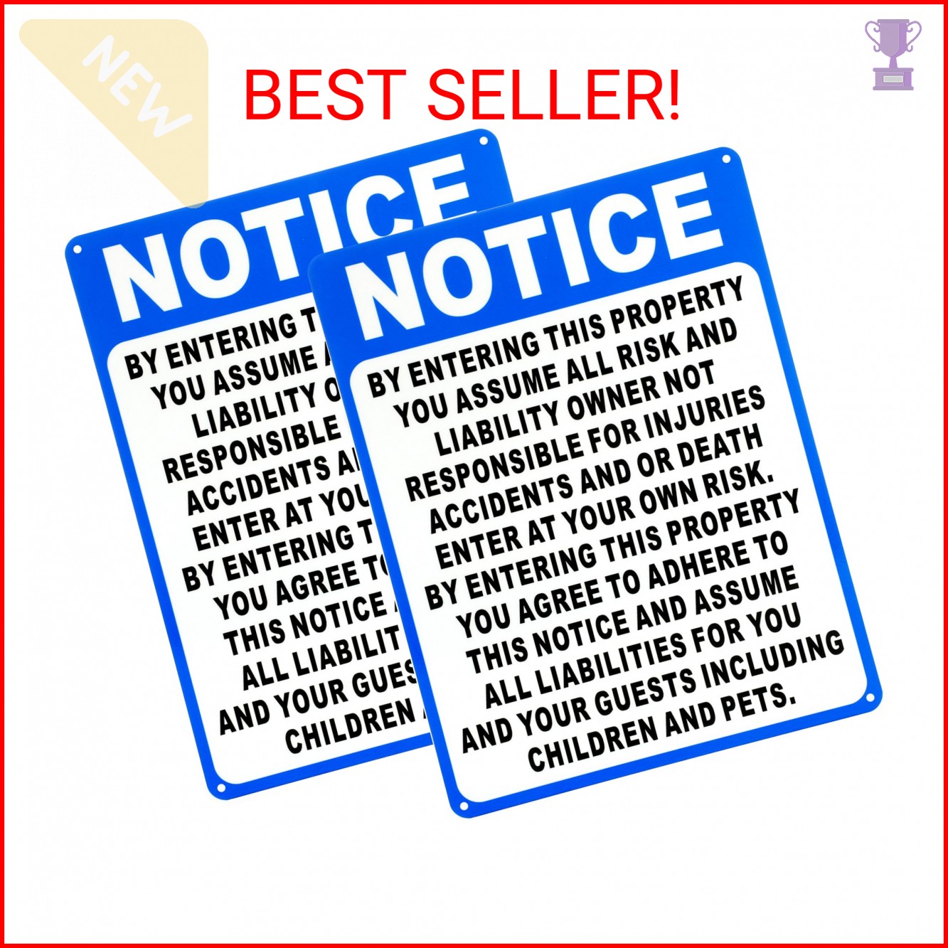 Otoolling 2 Pcs Not Responsible for Accidents or Injuries Sign Aluminum Enter at