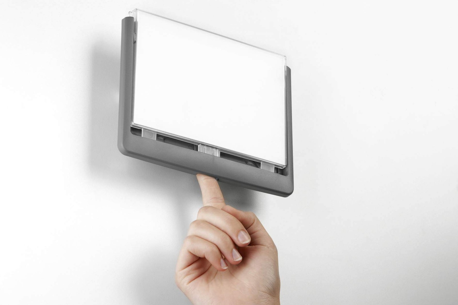 One Click Wall Mounted Information Sign ‎4.125&Prime; x 5.875&Prime; Graphite – Door & Wa…