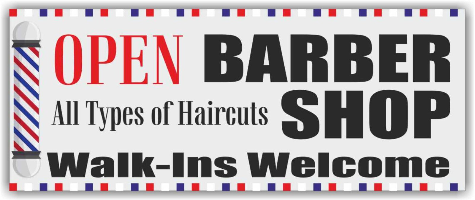 BARBER SHOP OPEN Advertising Banner Vinyl Mesh Sign Haircut Shave Salon Beauty