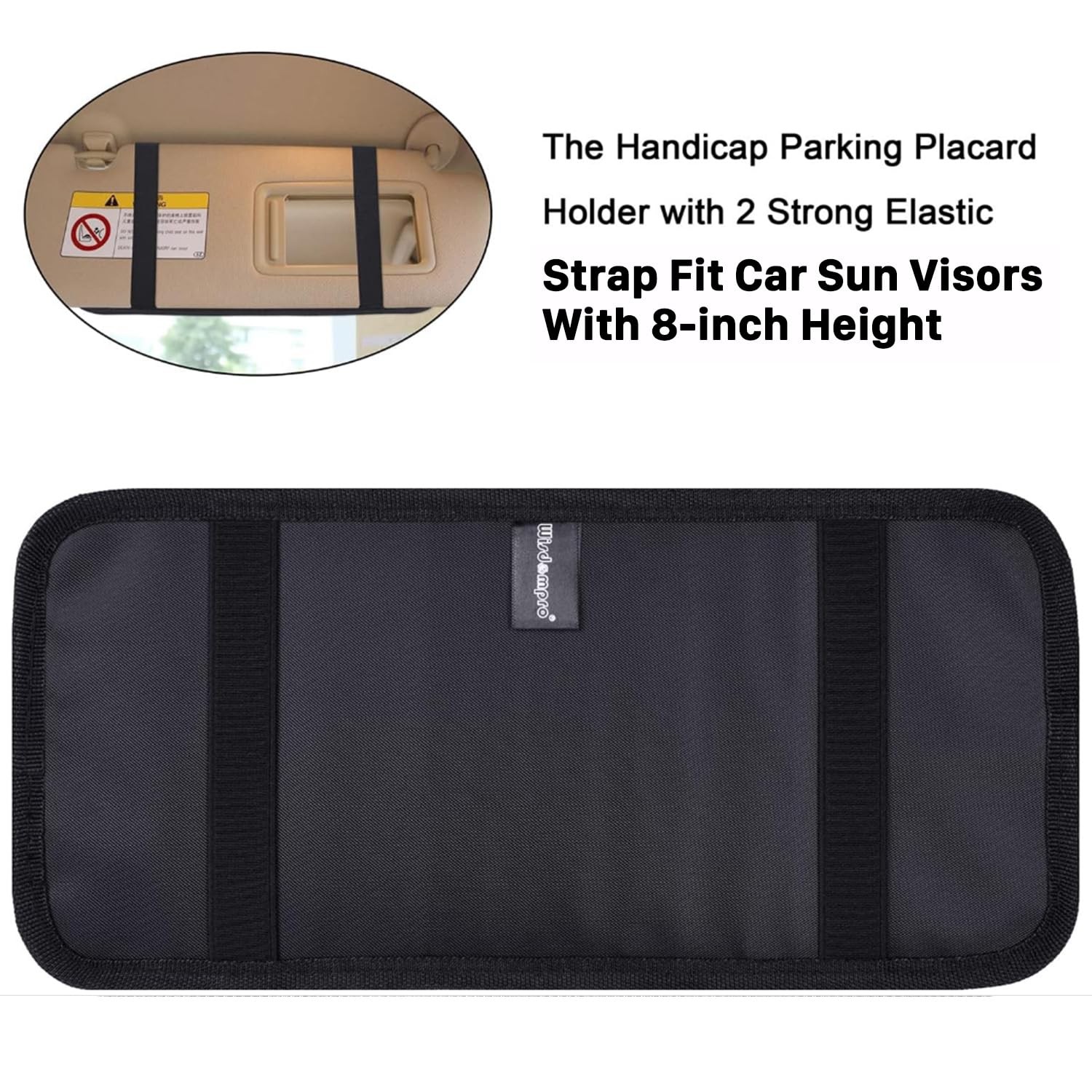 Handicap Placard Holder for Auto, Wisdompro Disabled Parking Permit Black