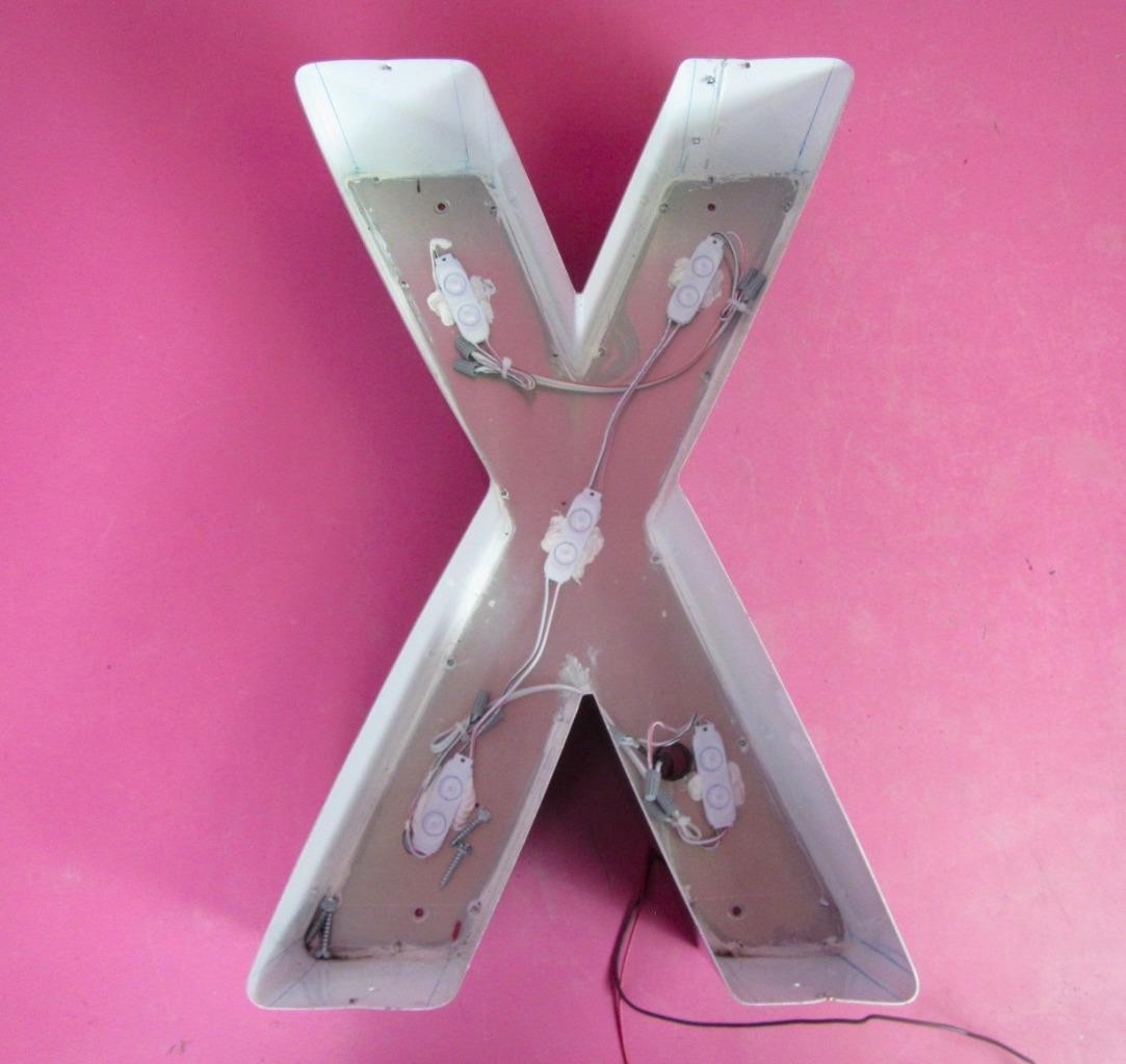 « X » Front Lit 12&Prime; x 18&Prime; Channel Letter Sign 12V White LED Mesh Acrylic Front