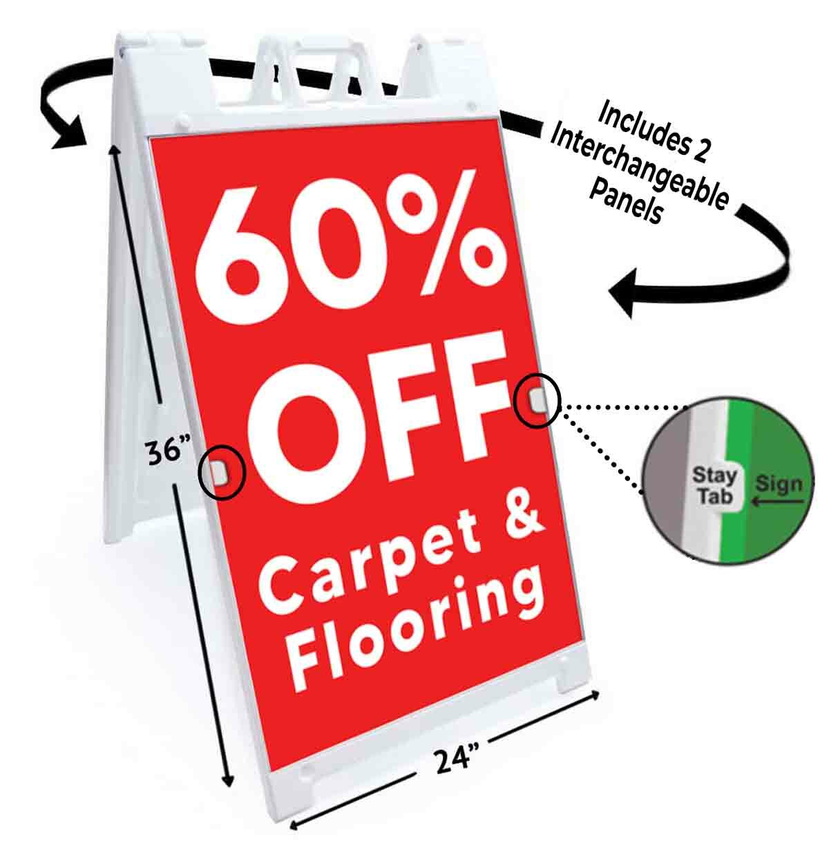 60% Off Carpet & Flooring Signicade 24×36 A Frame Sidewalk Sign Double Sided