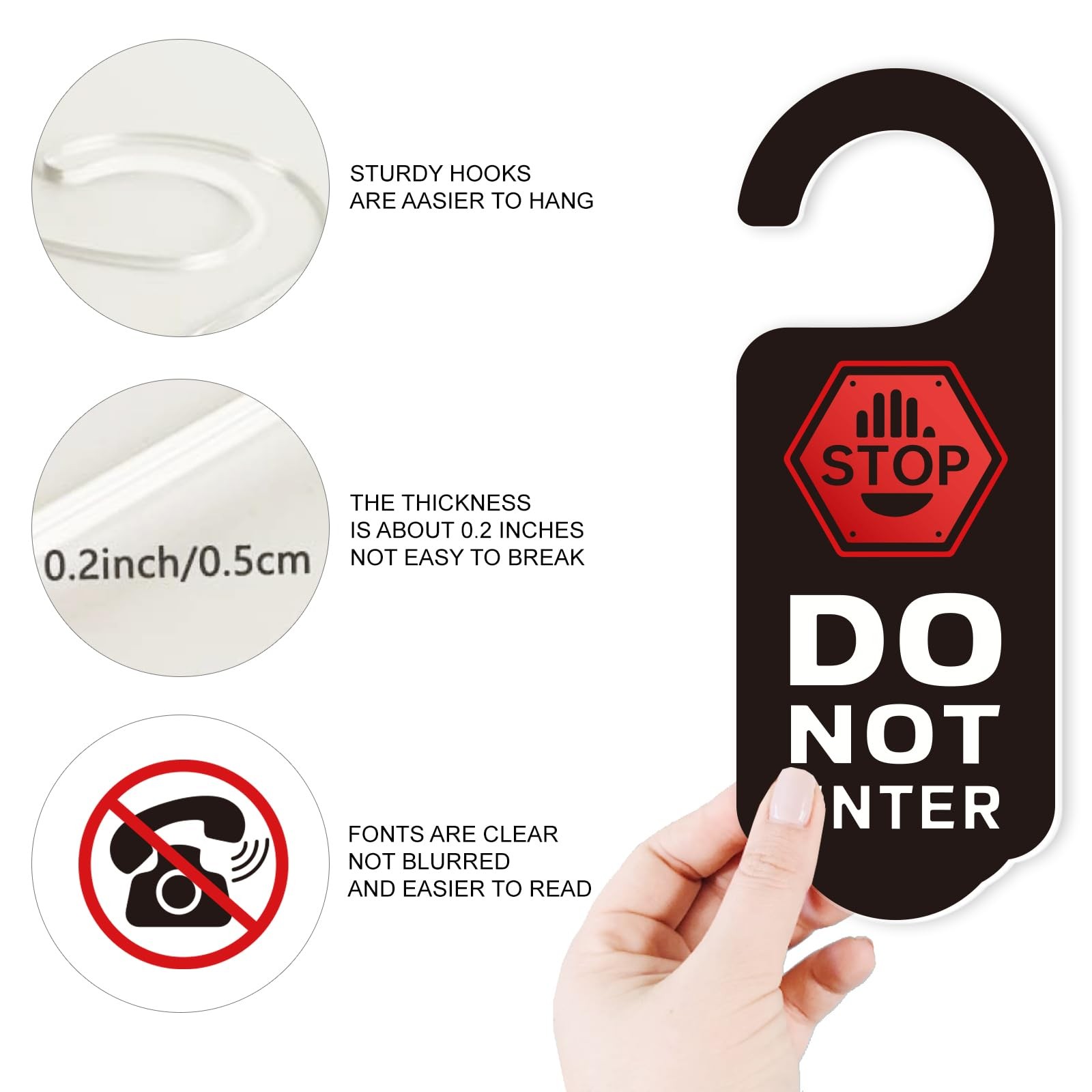 2 Pack Stop Do Not Enter Door Hanger Sign Door Hangings Acrylic Engraved Sign…