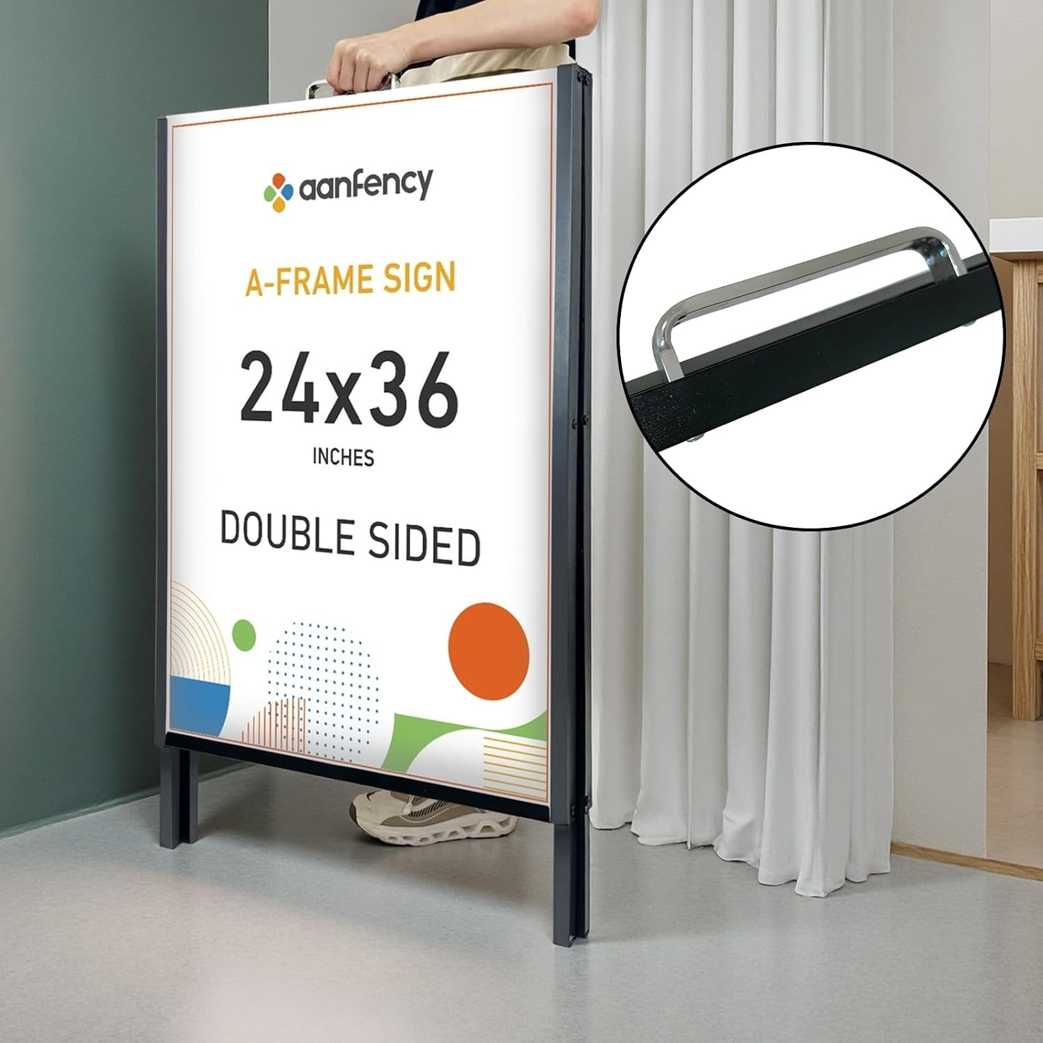 Heavy Duty a Frame Sidewalk Sign 24X36 Inch, Double-Sided Folding Sandwich Board