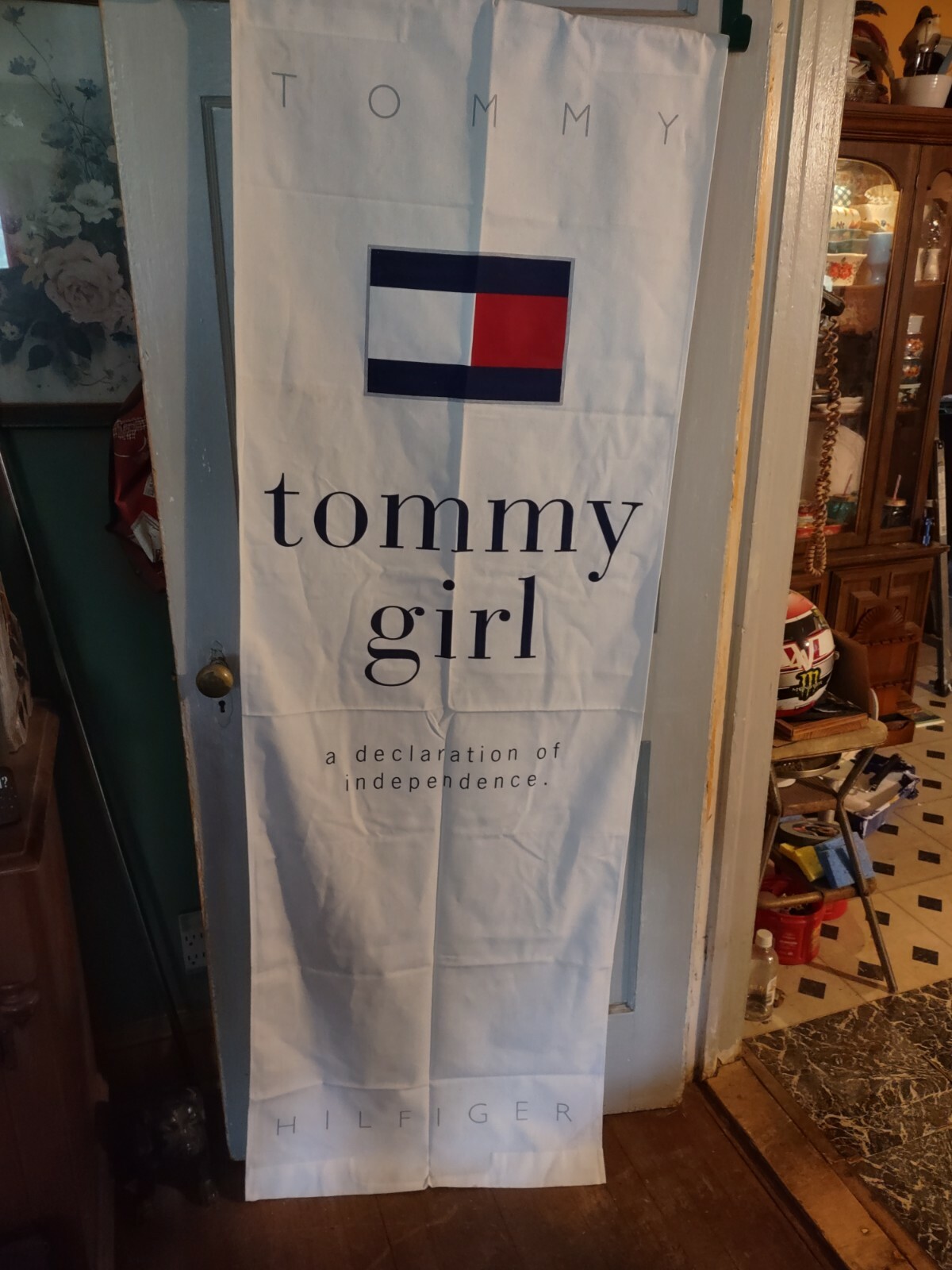 4 Vintage Tommy Hilfiger Advertising Cloth Banners Store Display 68&Prime; x24&Prime;