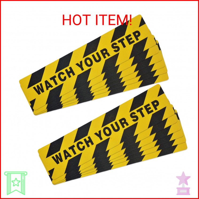 6&Prime; x 24&Prime; Watch Your Step Floor Tape Anti Slip Warning Sign Sticker Adhesive Non-