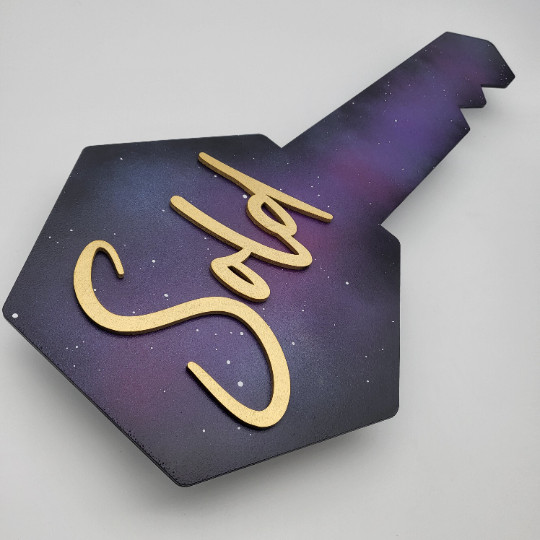 Custom Hexagon Galaxy Realtor Key Sold Sign Title Companies 3D