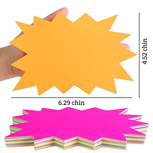 90 Pcs Colorful Starburst Signs for Retail Garage Sale Pricing Yard Sale Tags