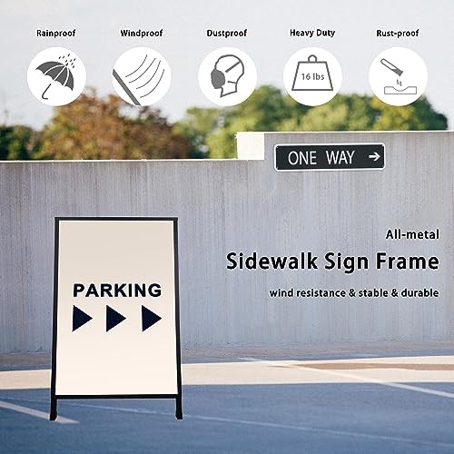 GOLEMAS A FRAME SIDEWALKSIGN 24X36 HEAVY DUTY METAL SANDWICH BOARD – BLACK