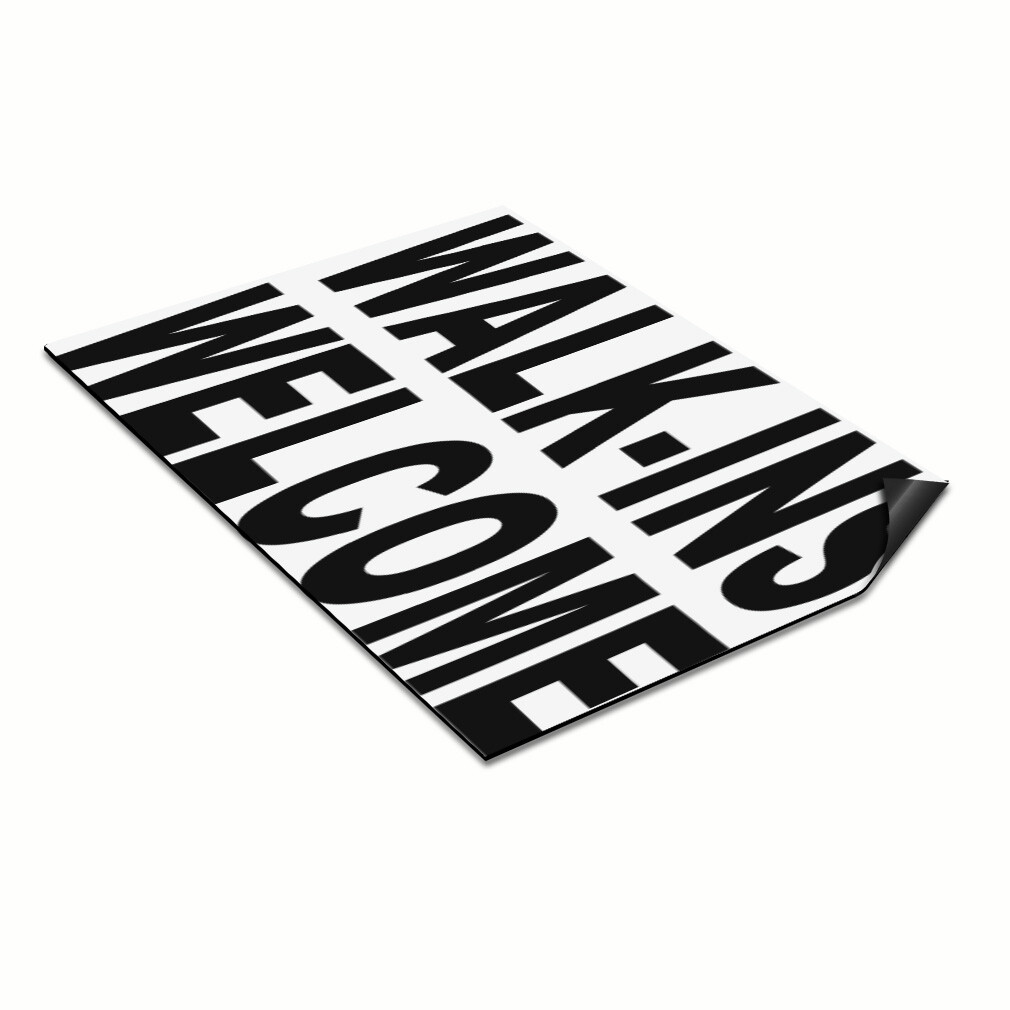 Car Magnet Set of 2 Walk-Ins Welcome Black Car Advertising Industrial Sign