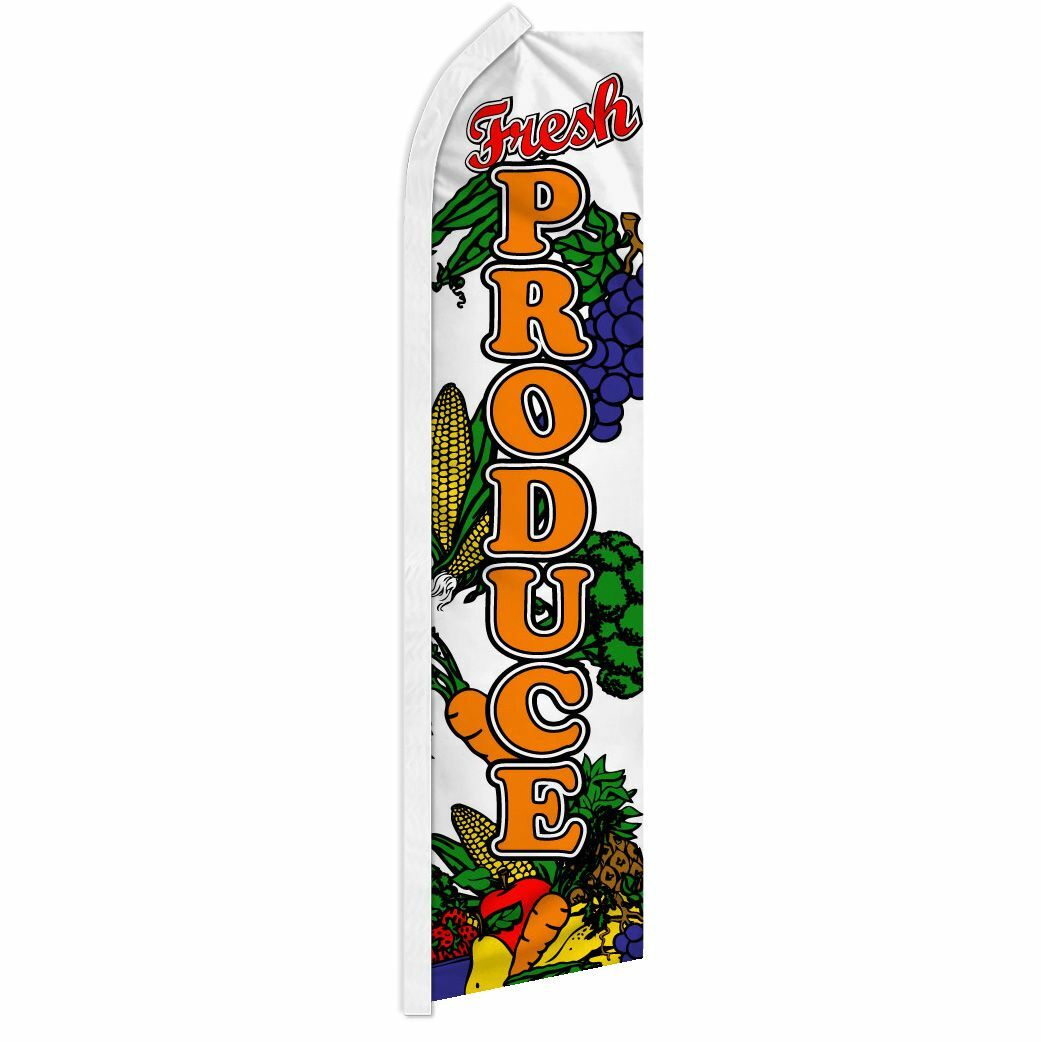 « FRESH PRODUCE » advertising super flag swooper banner business food fruit market