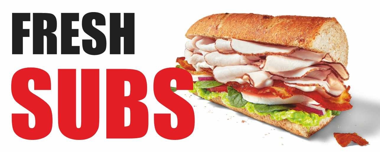 FRESH SUBS Advertising Banner Vinyl Mesh Sign street fast fresh food sandwich