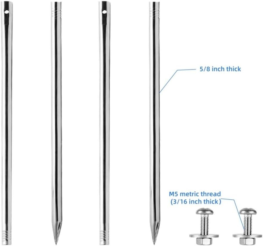 4 Count Stainless Steel Yard Sign Stakes – Easy Installation, 2.3 Feet Long