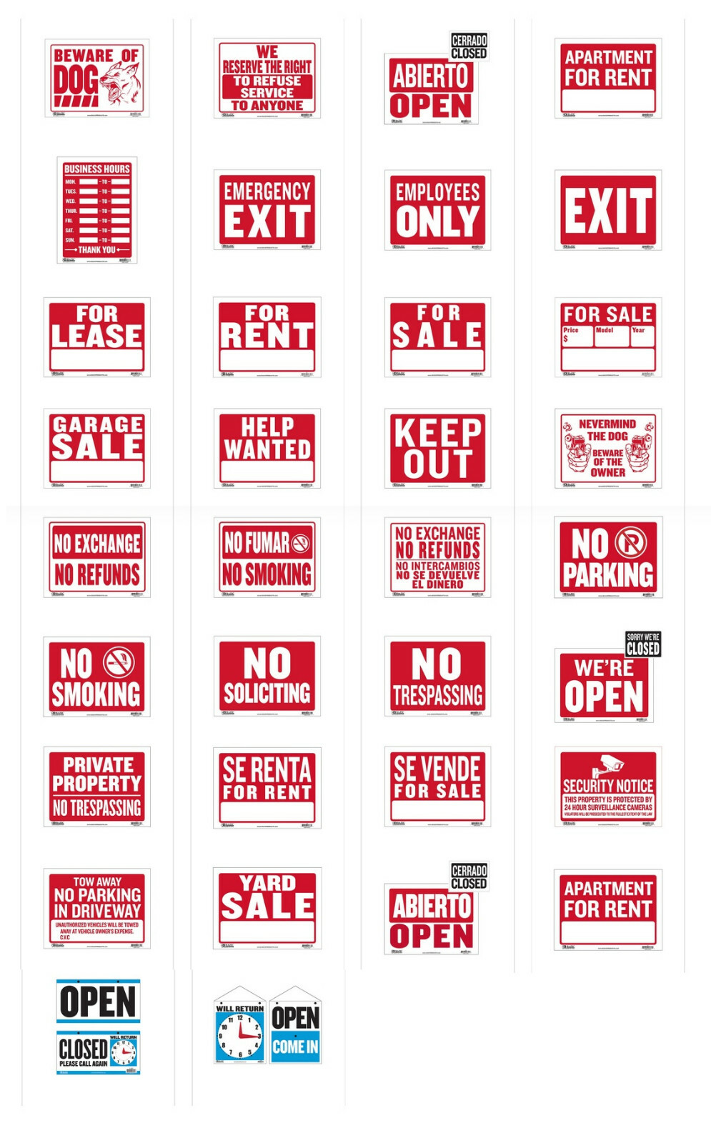 9×12&Prime; In/Outdoor Sign for Home Business Security Waterproof Durable Plastic x5pk