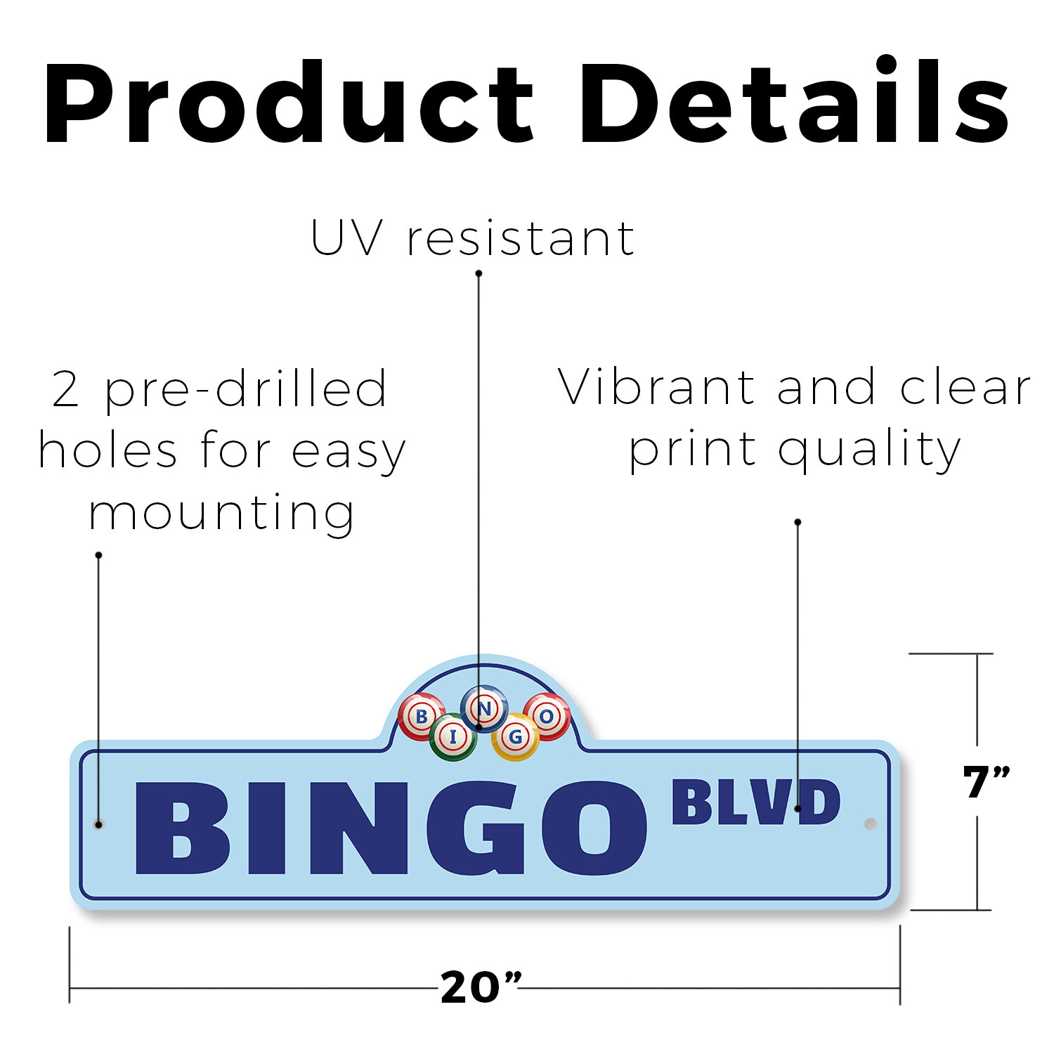 Bingo (3 Pack) Plastic Street Sign Crossing Warning Vintage Rustic Beware