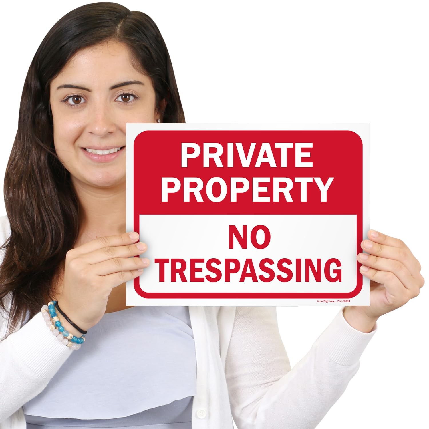 5 Pcs 12×9 Inch Plastic Private Property No Trespassing Signs for Indoor Outdoor