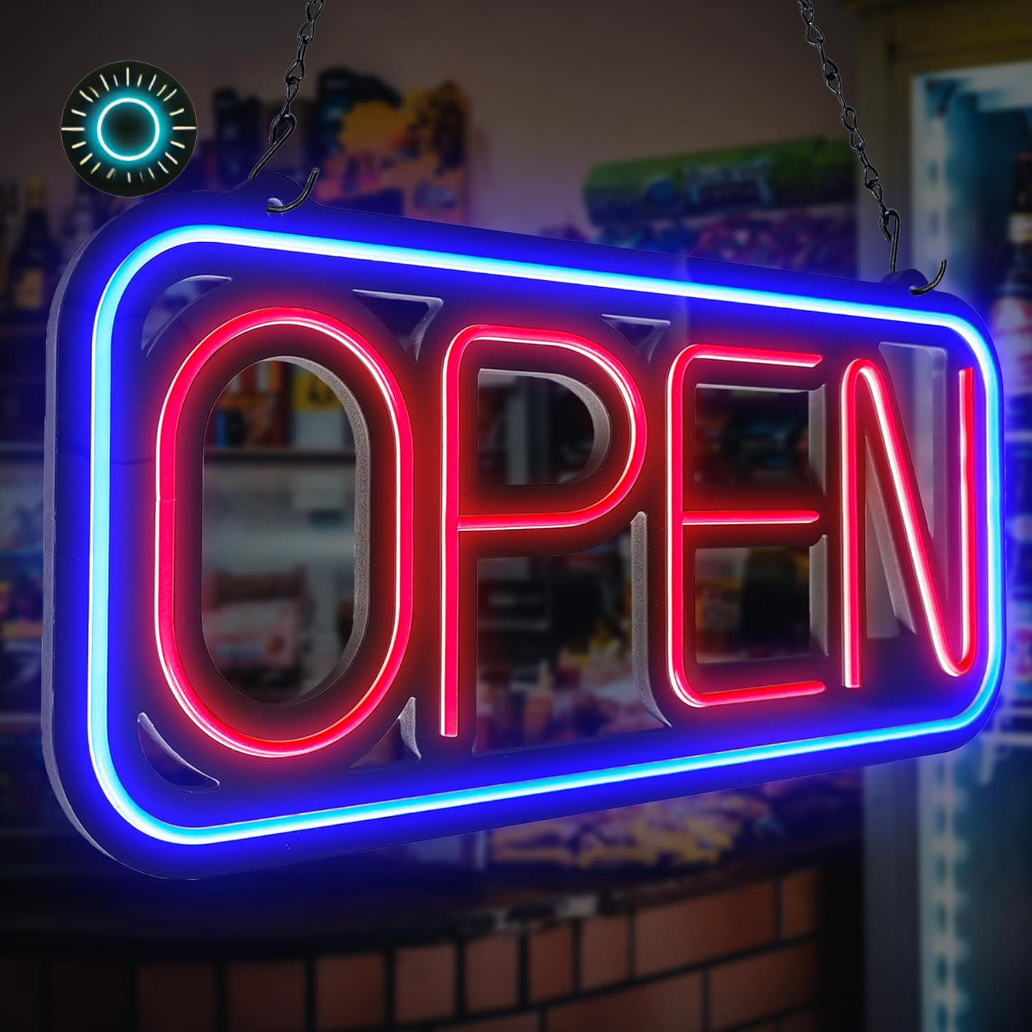 Bright LED Open Sign for Business – 32×16 Inch with Remote & Flashing Mode NEW