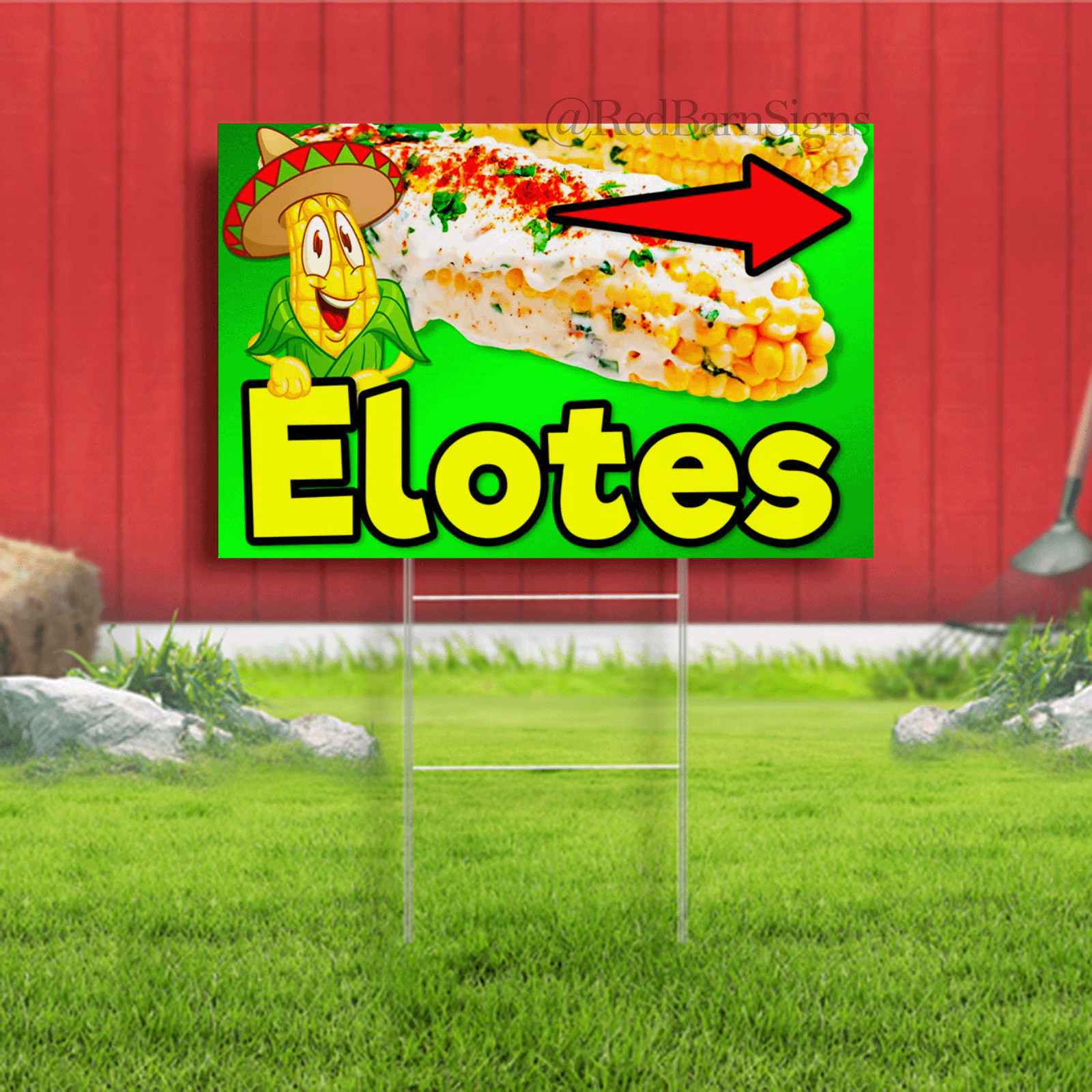 Elotes 2 Pack Double-Sided Yard Signs 16&Prime; x 24&Prime; with Metal Stakes (Made in Texas