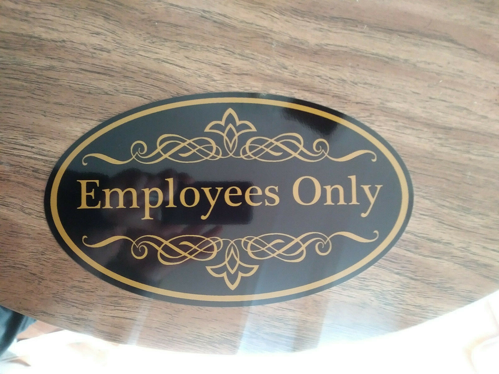 Employees Only Sign Aluminum 12&Prime; x 7&Prime; Oval Wall Or Door Sign – CHOICE OF COLORS