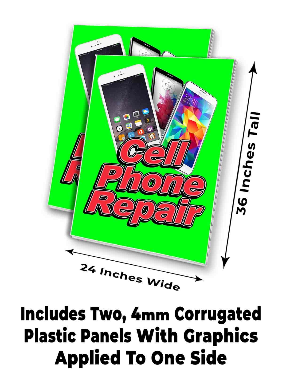 CELL PHONE REPAIR Signicade 24×36 A Frame Sidewalk Sign Double Sided TECHNOLOGY