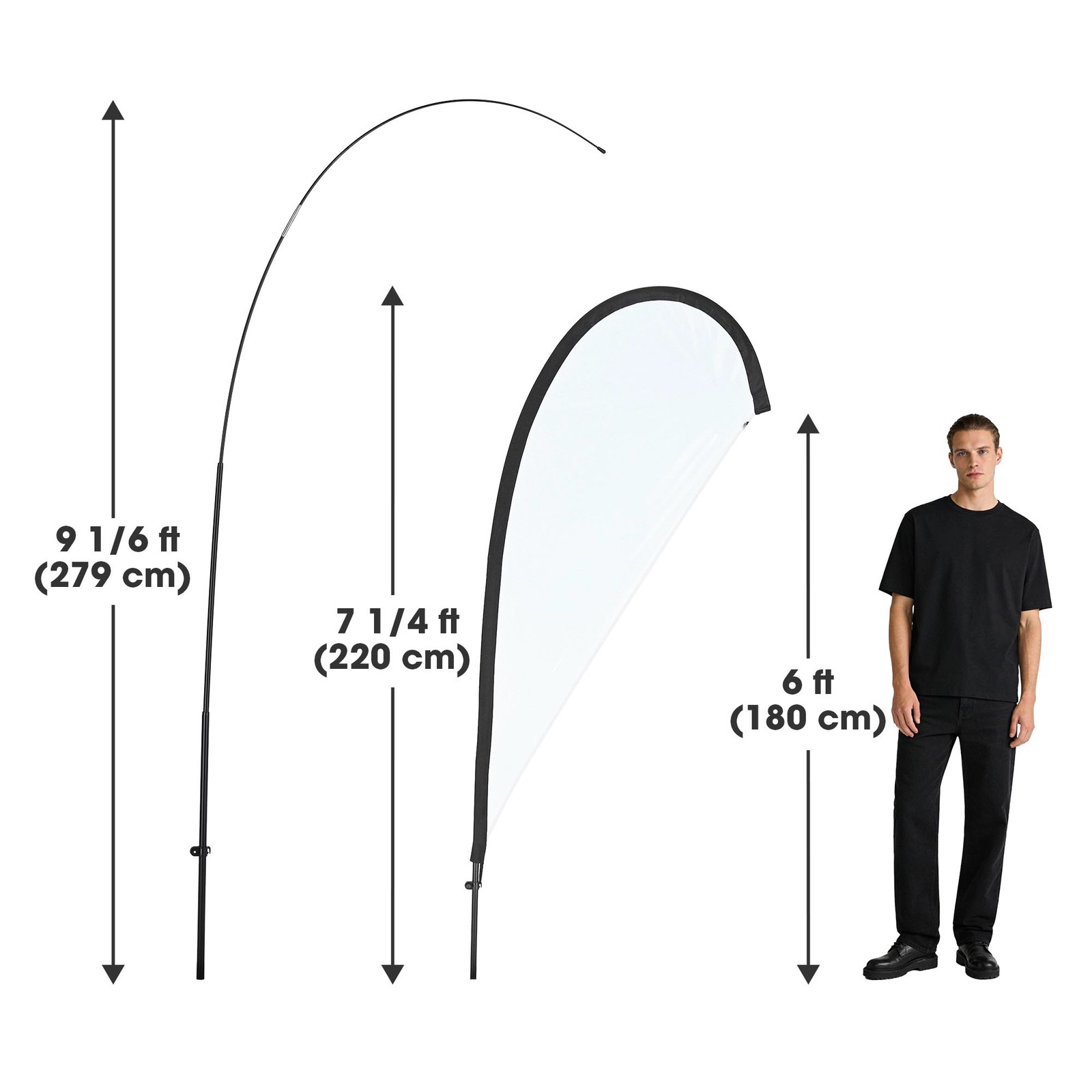 InstaHibit 10 Pack 9ft Teardrop Feather Flag Pole Kit for Business Advertising
