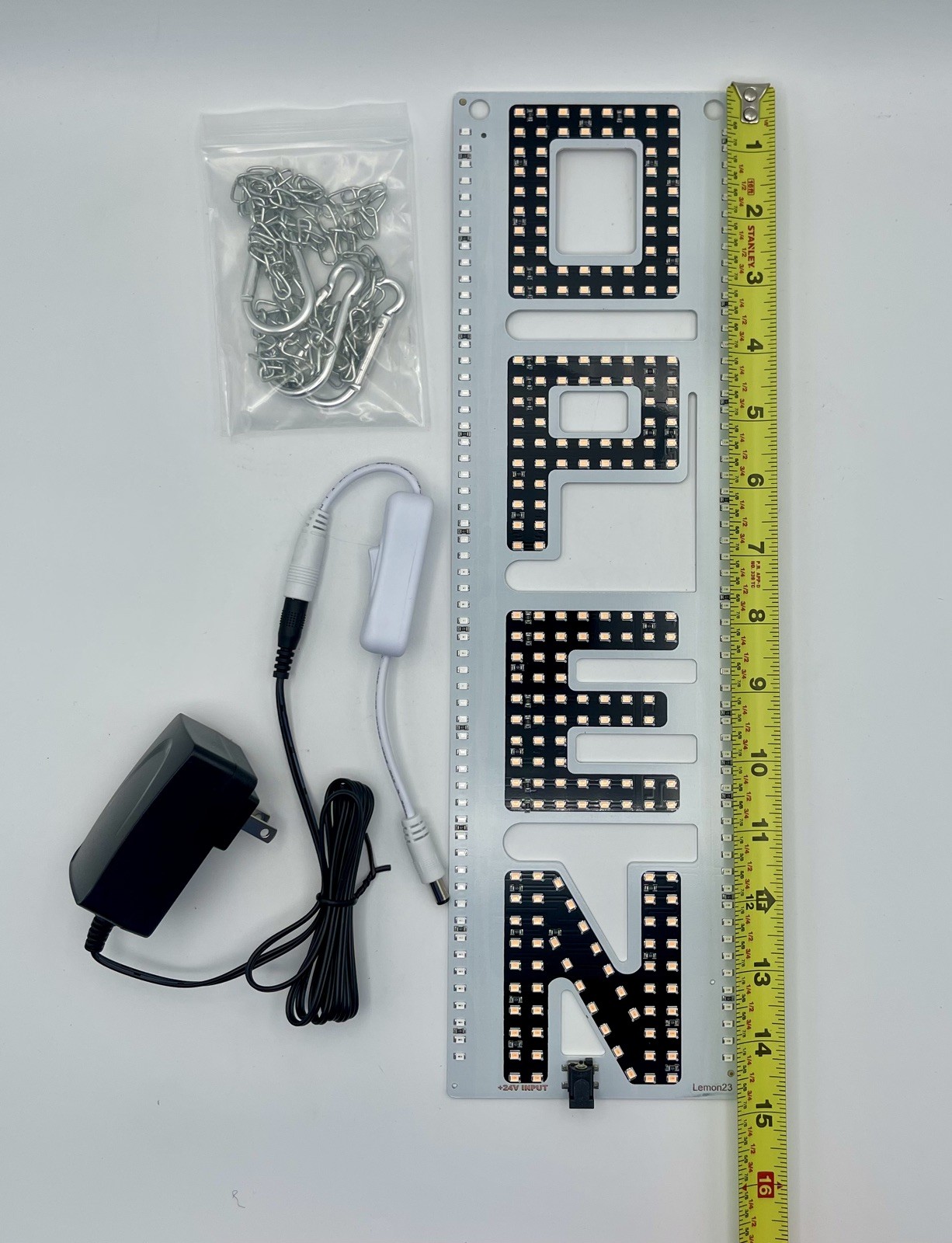LED Open Sign Vertical Hanging Red and Blue LED Lights, LemonNova, Tested/Works