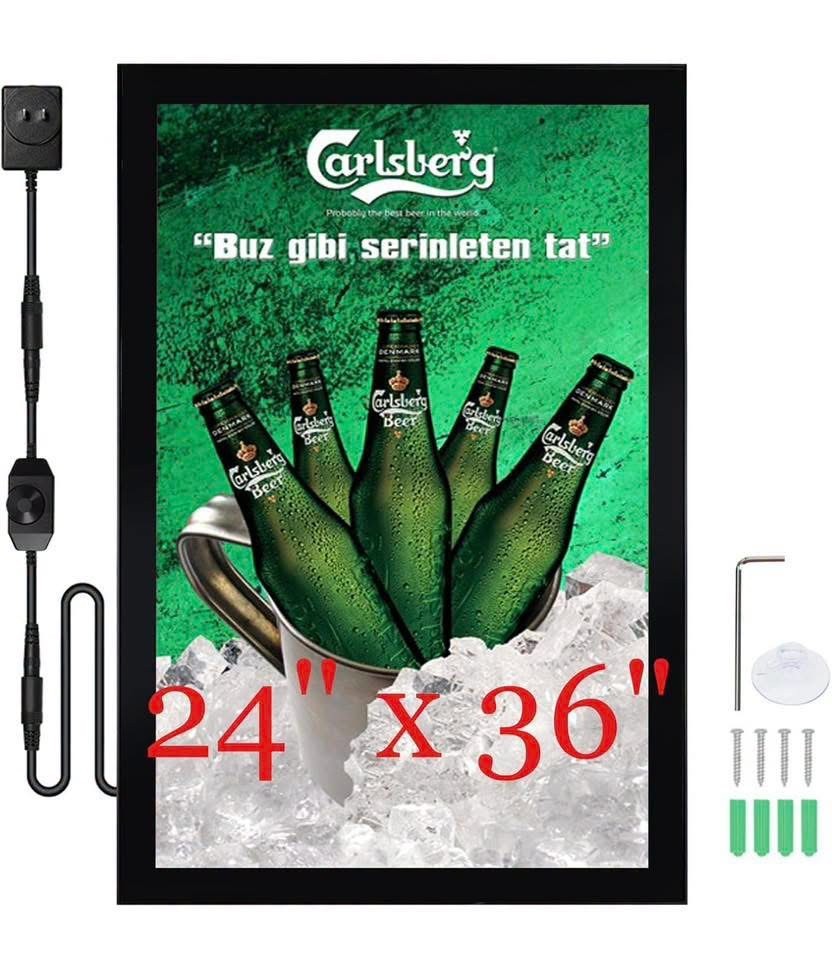 24×36 Inch LED Poster Frame with Dimmer, Backlit Light Box Display Posters & Art