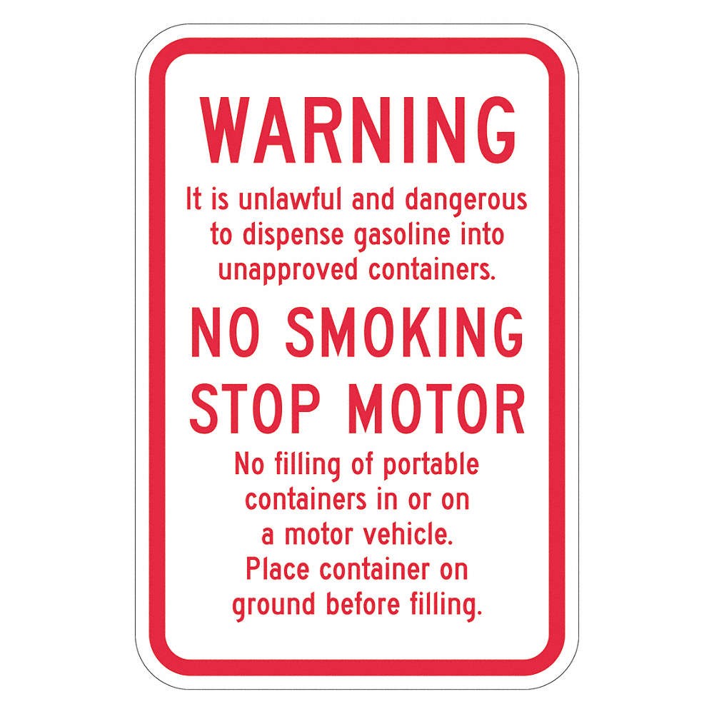 LYLE T1-1416-DG_12x18 Rflctv Gasoline Warn Sign,18x12in,Alum 448W63