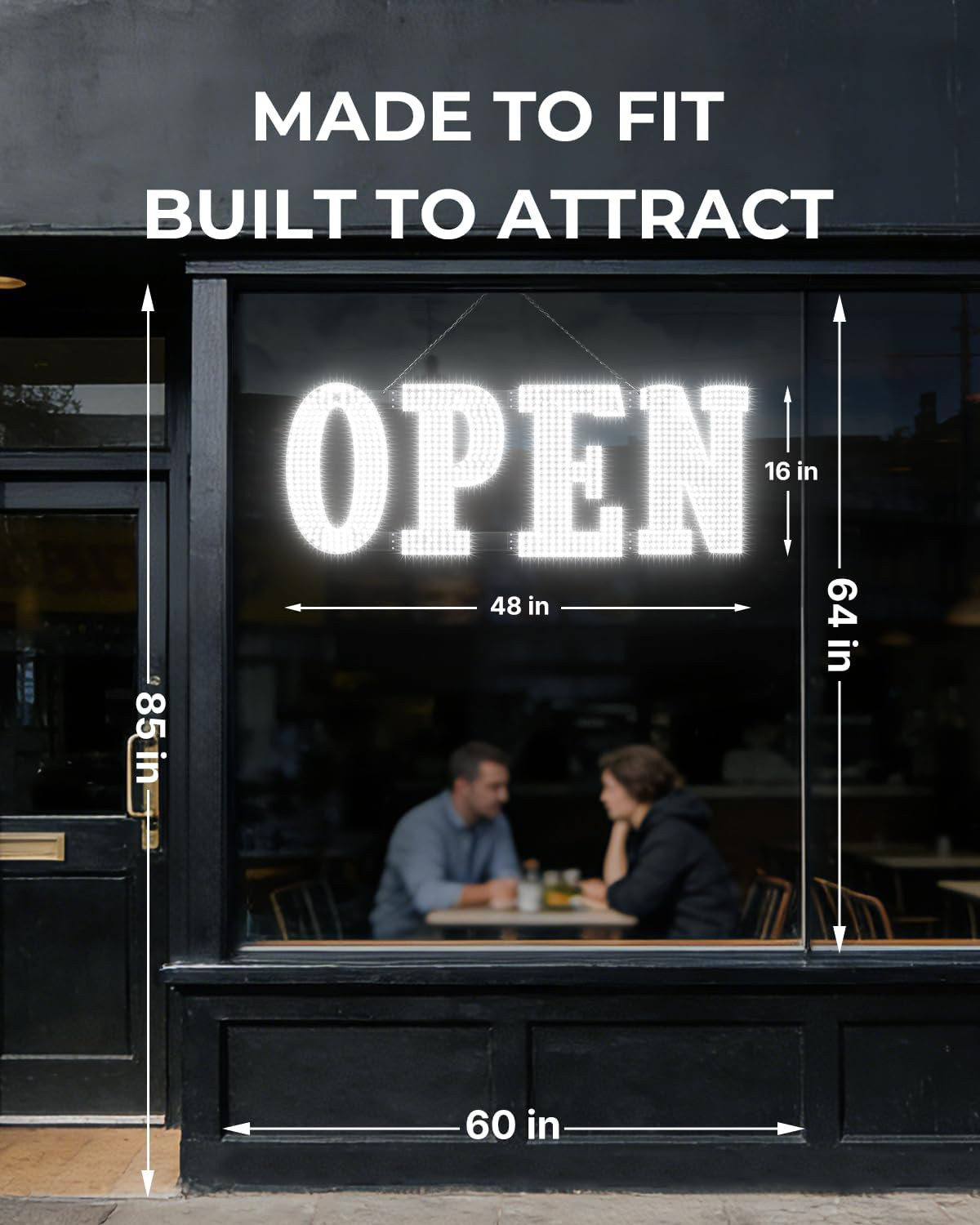 48&Prime;X17&Prime; Extra Jumbo LED Open Sign BT and Remote Control Open Sign Super Bright D