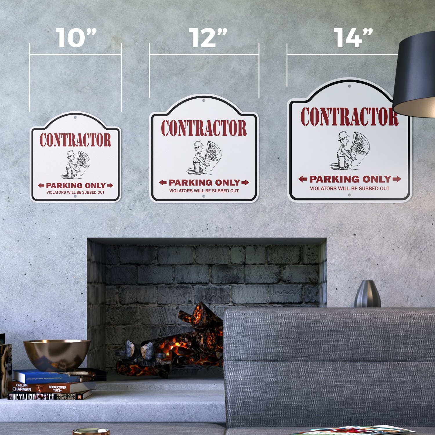 Contractor Plastic Novelty Sign Parking General Gc Construction