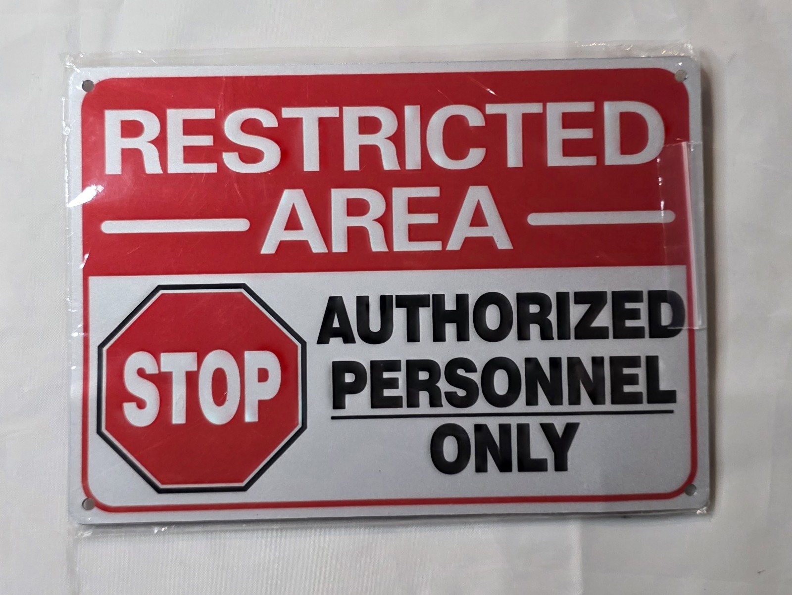 2 PACK Restricted Area Authorized Personnel Only Heavy Gauge Stop Sign 10&Prime;x7&Prime;