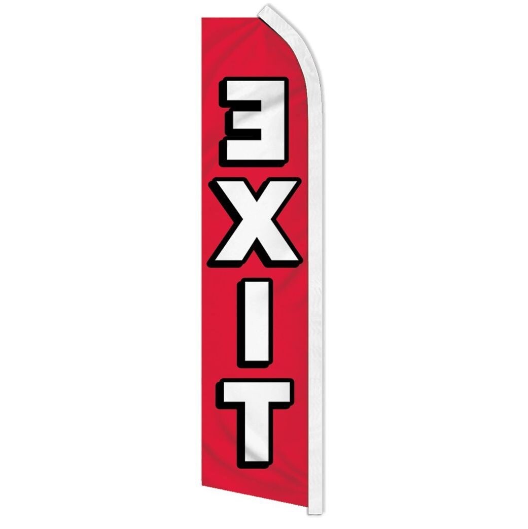 10 x « EXIT » advertising super flag swooper banner business sign entrance