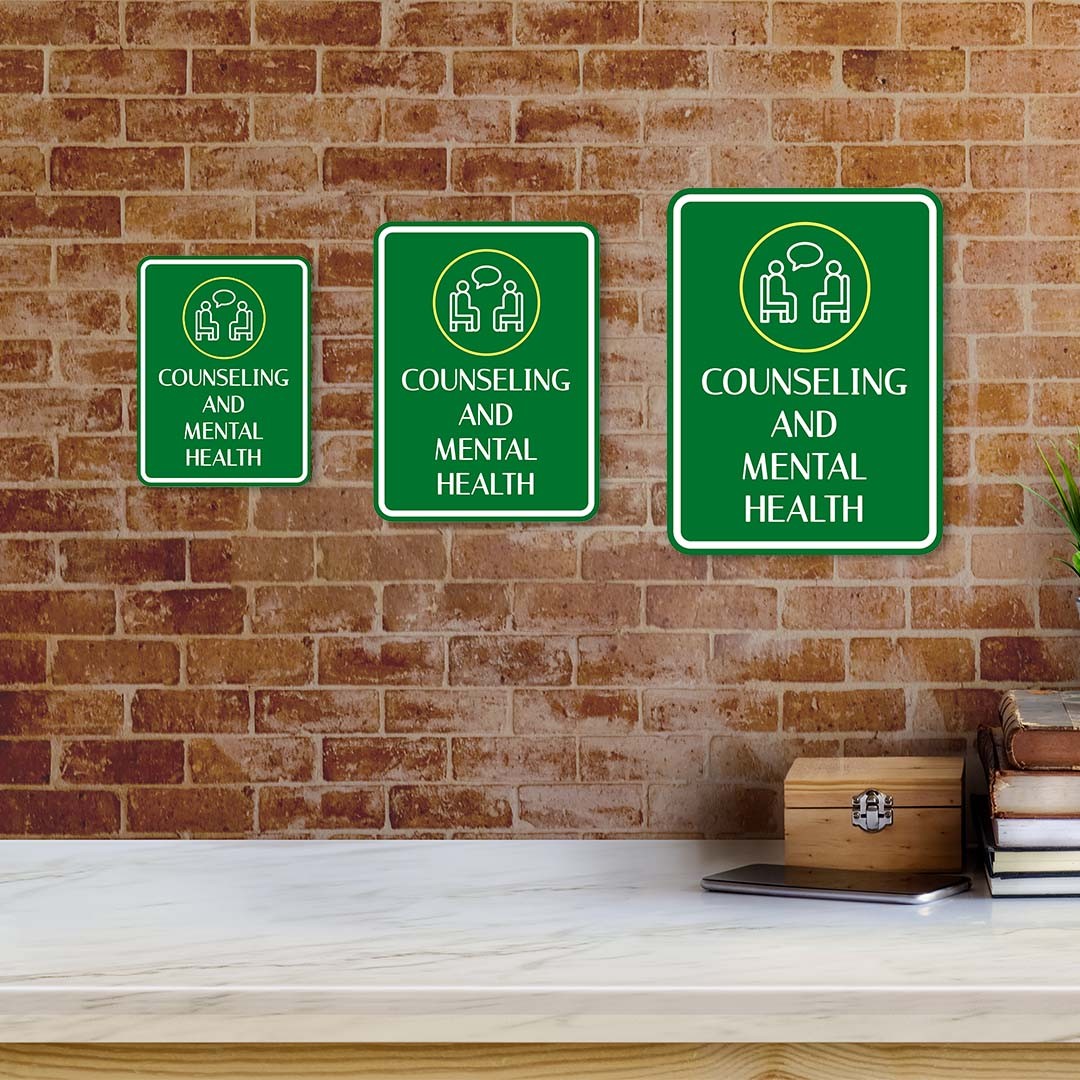 Portrait Round Plus Counseling and Mental Health Wall or Door Sign