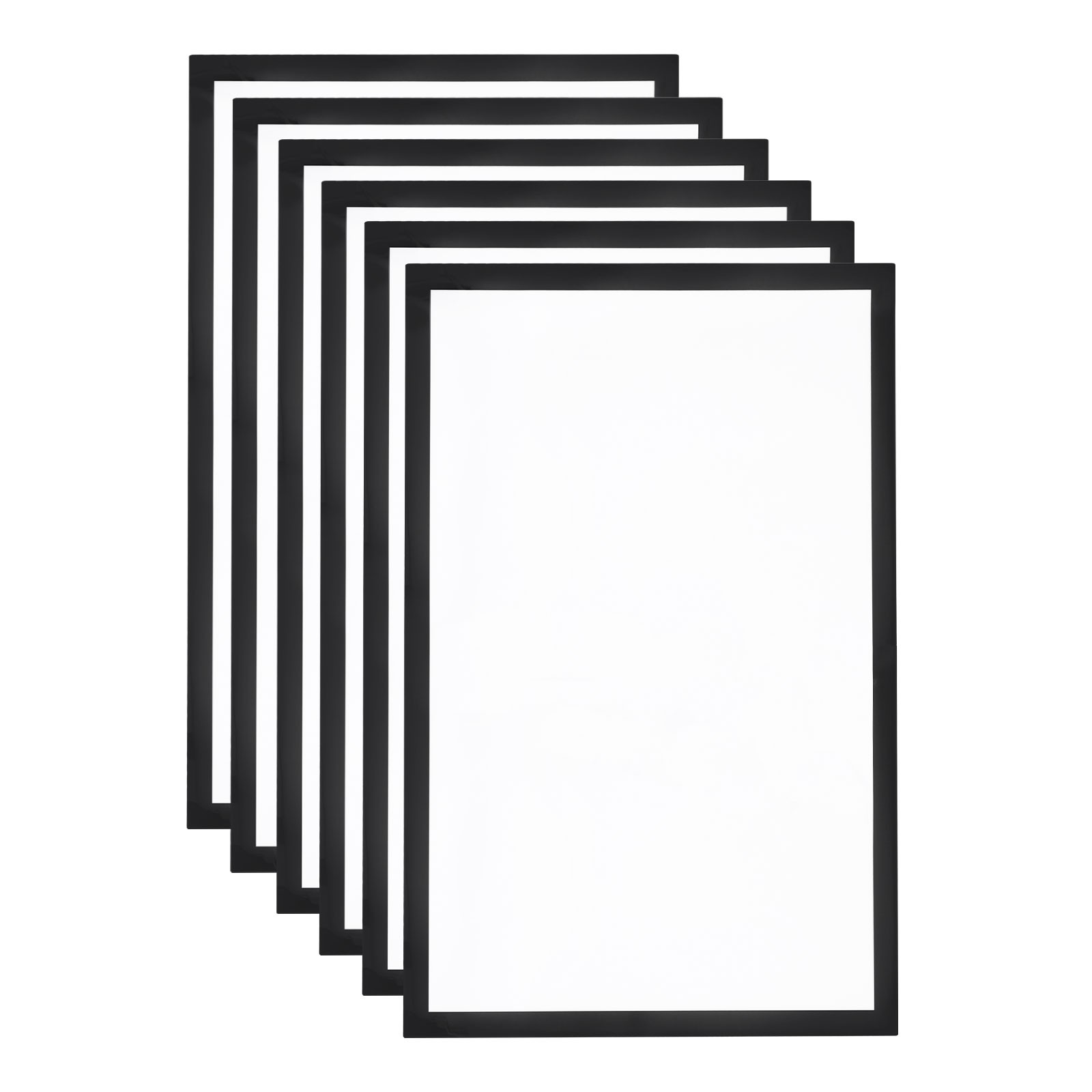 6pcs Self Adhesive Magnetic Wall Sign Holder, 11&Prime;x17&Prime; Frame Display,Black