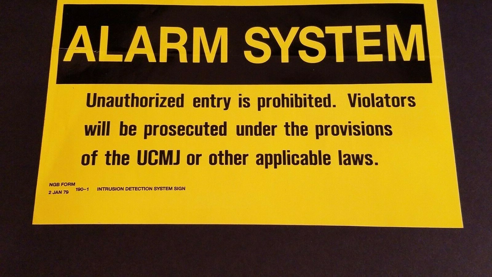 LARGE Facility Protected By Alarm System Sticker 10&Prime; X 8&Prime;