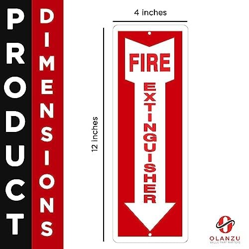 Fire Extinguisher Signs For Business – Pack of 12 – Metal Fire Extinguisher S…